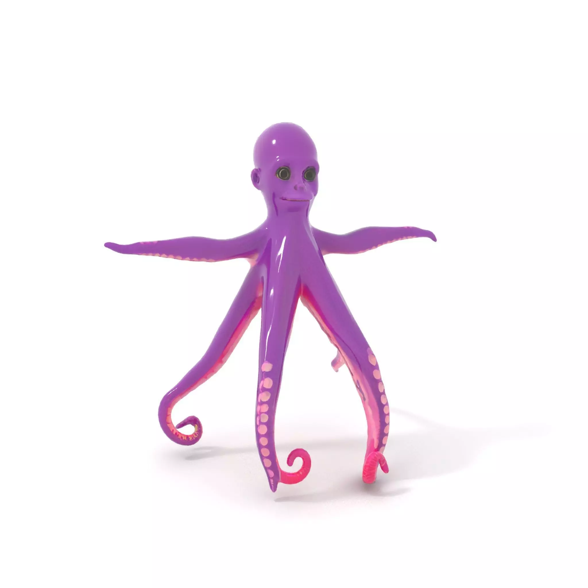 Purple Octopus Character model pack Low-poly 3D model_16