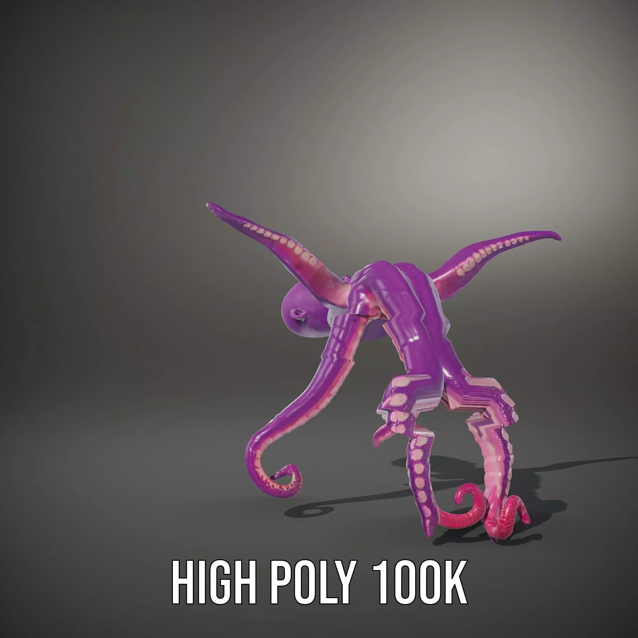 Purple Octopus Character model pack Low-poly 3D model_11