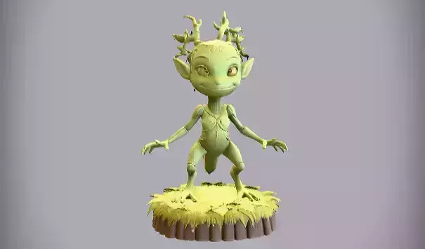 Articulated Forest Sprite 3D Model Print-Ready  Low-poly 3D model
