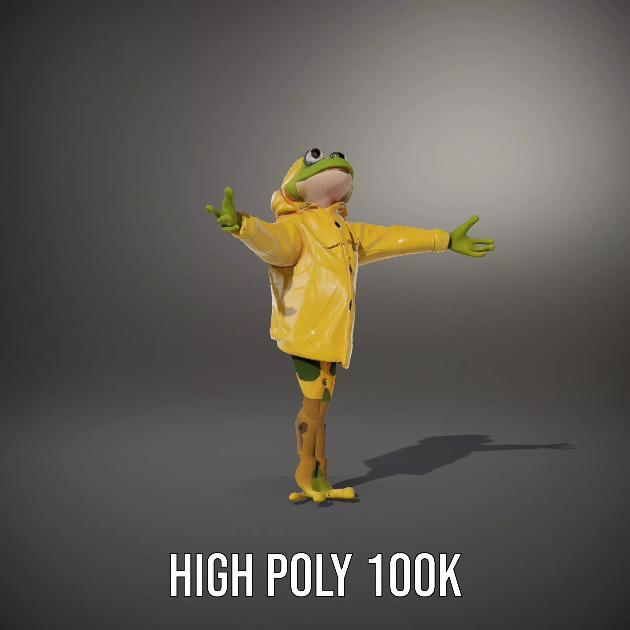 Cheerful Frog Raincoat model pack Low-poly 3D model_9