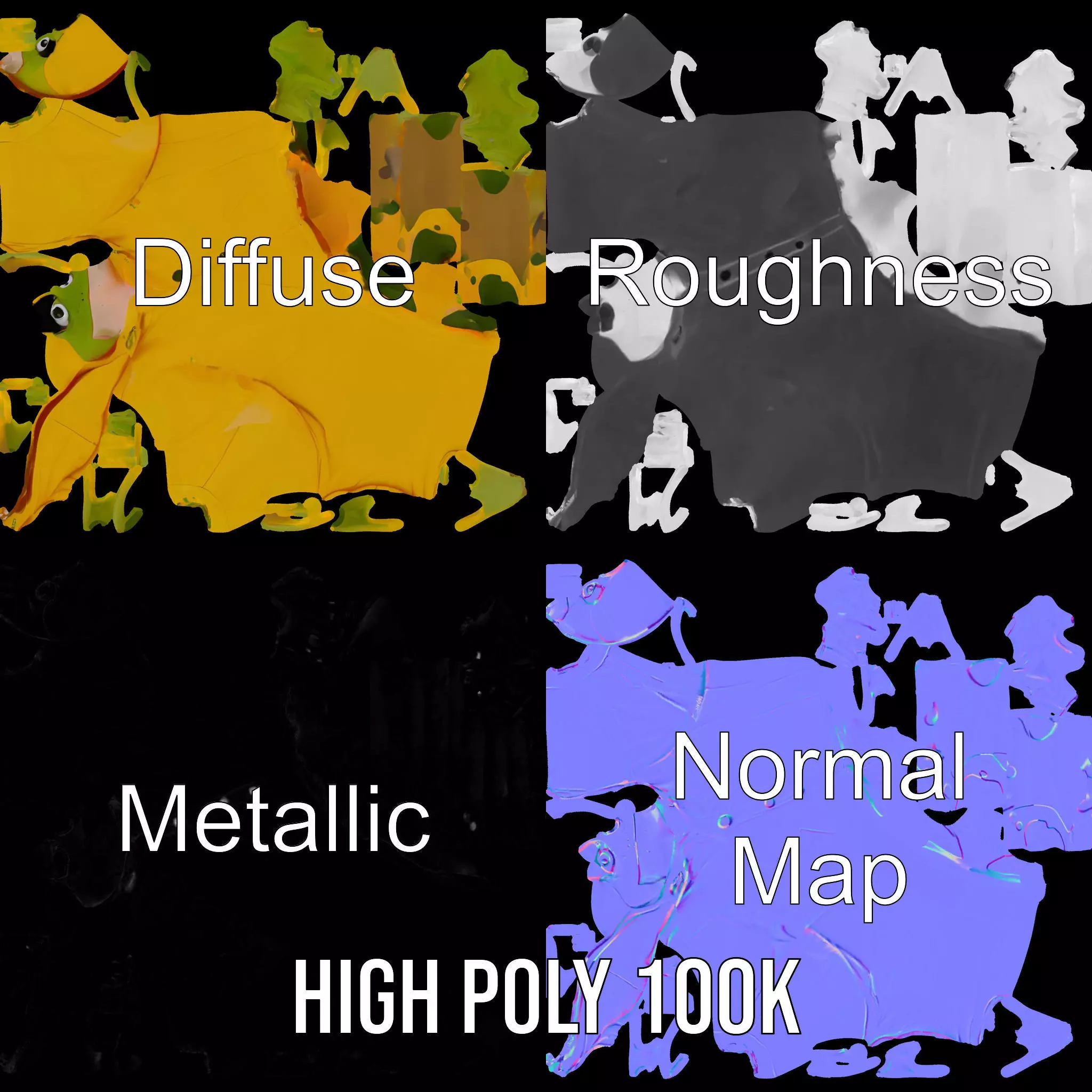 Cheerful Frog Raincoat model pack Low-poly 3D model_4