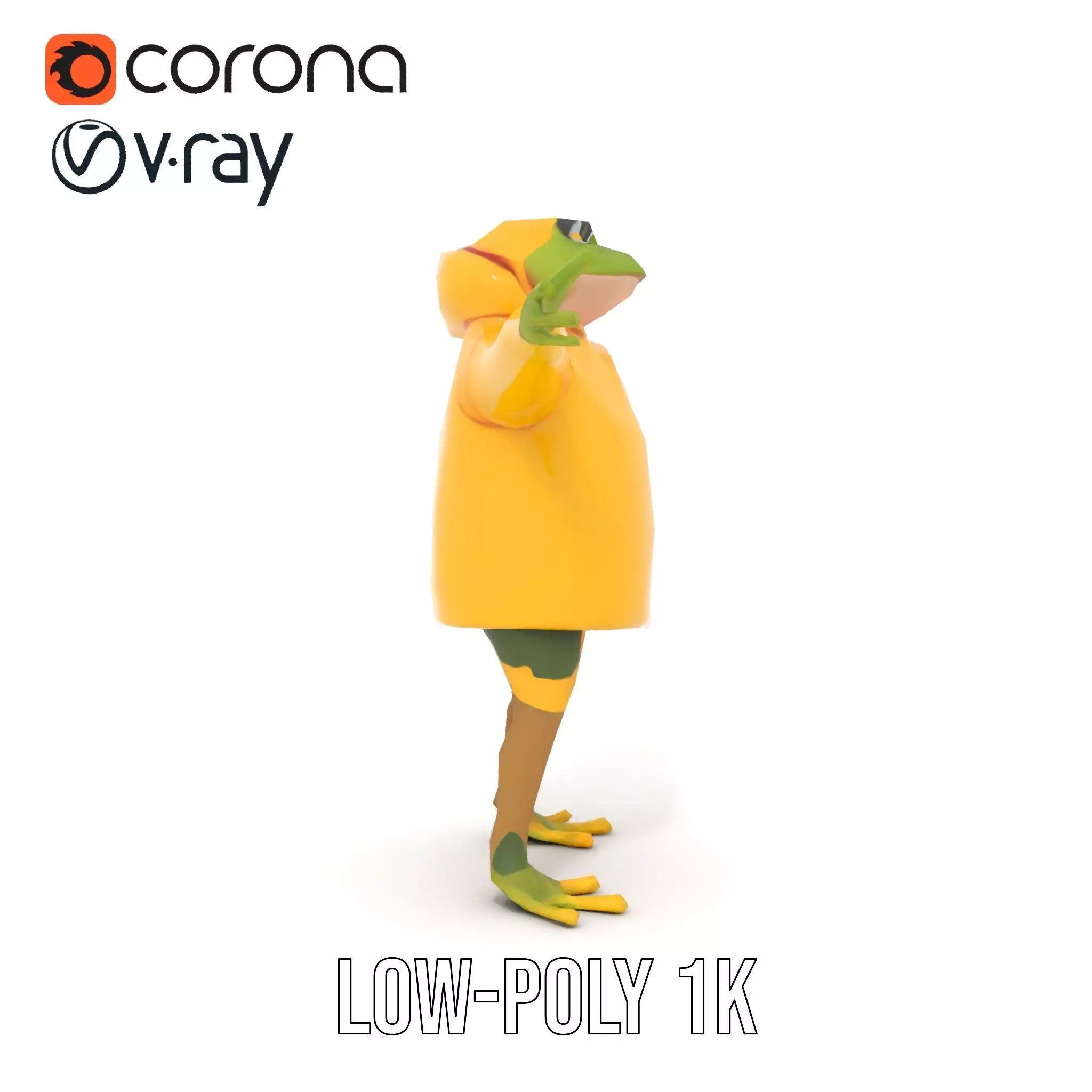 Cheerful Frog Raincoat model pack Low-poly 3D model_18