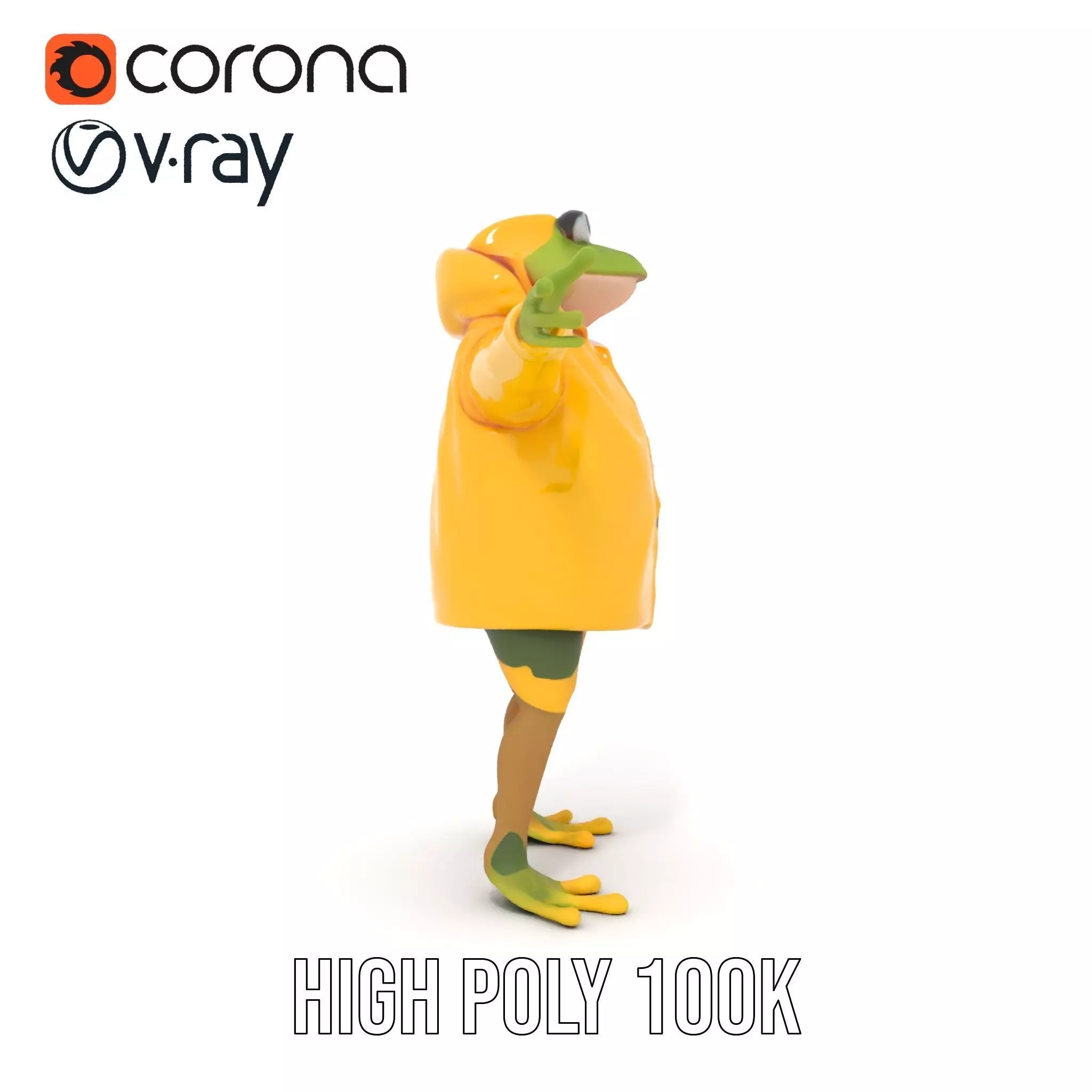 Cheerful Frog Raincoat model pack Low-poly 3D model_25