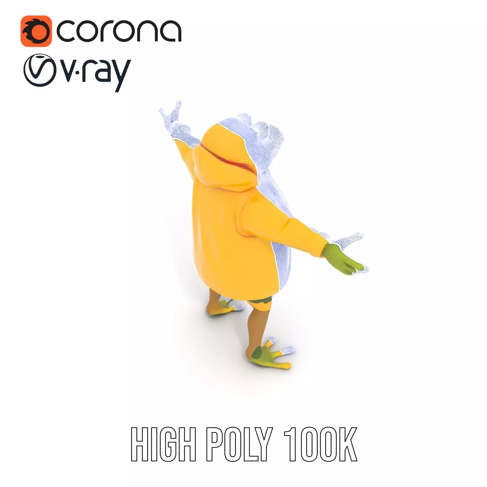 Cheerful Frog Raincoat model pack Low-poly 3D model_32
