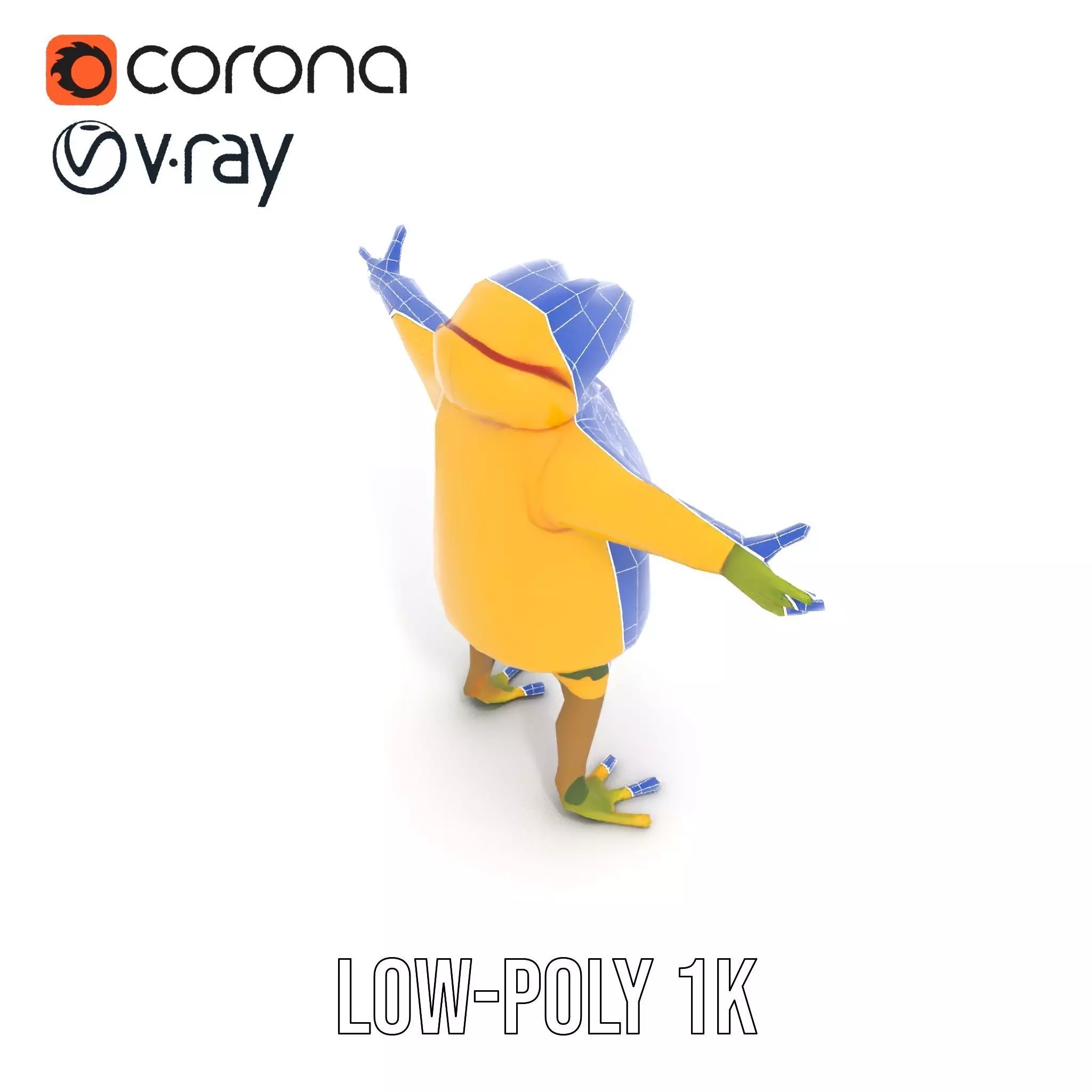 Cheerful Frog Raincoat model pack Low-poly 3D model_29