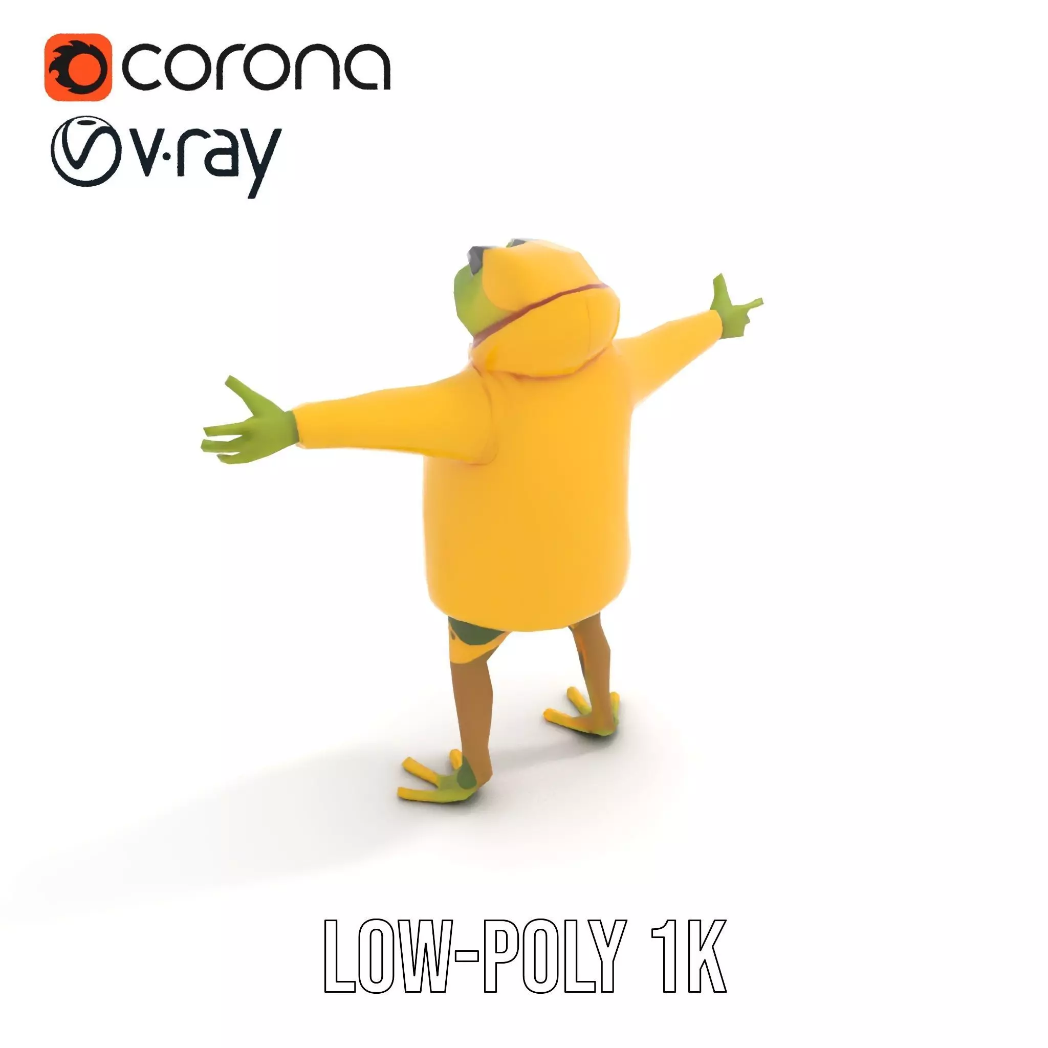 Cheerful Frog Raincoat model pack Low-poly 3D model_15