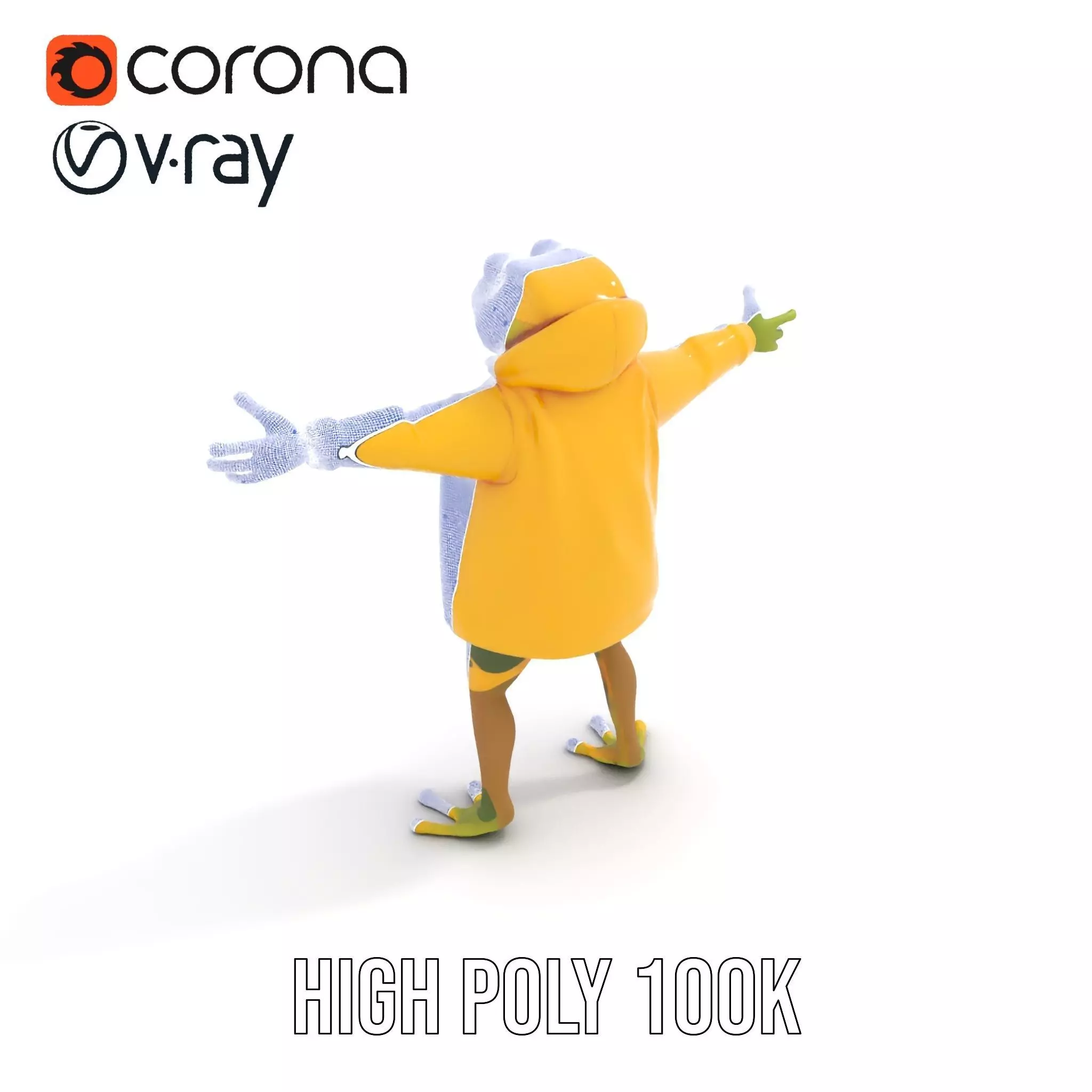 Cheerful Frog Raincoat model pack Low-poly 3D model_33