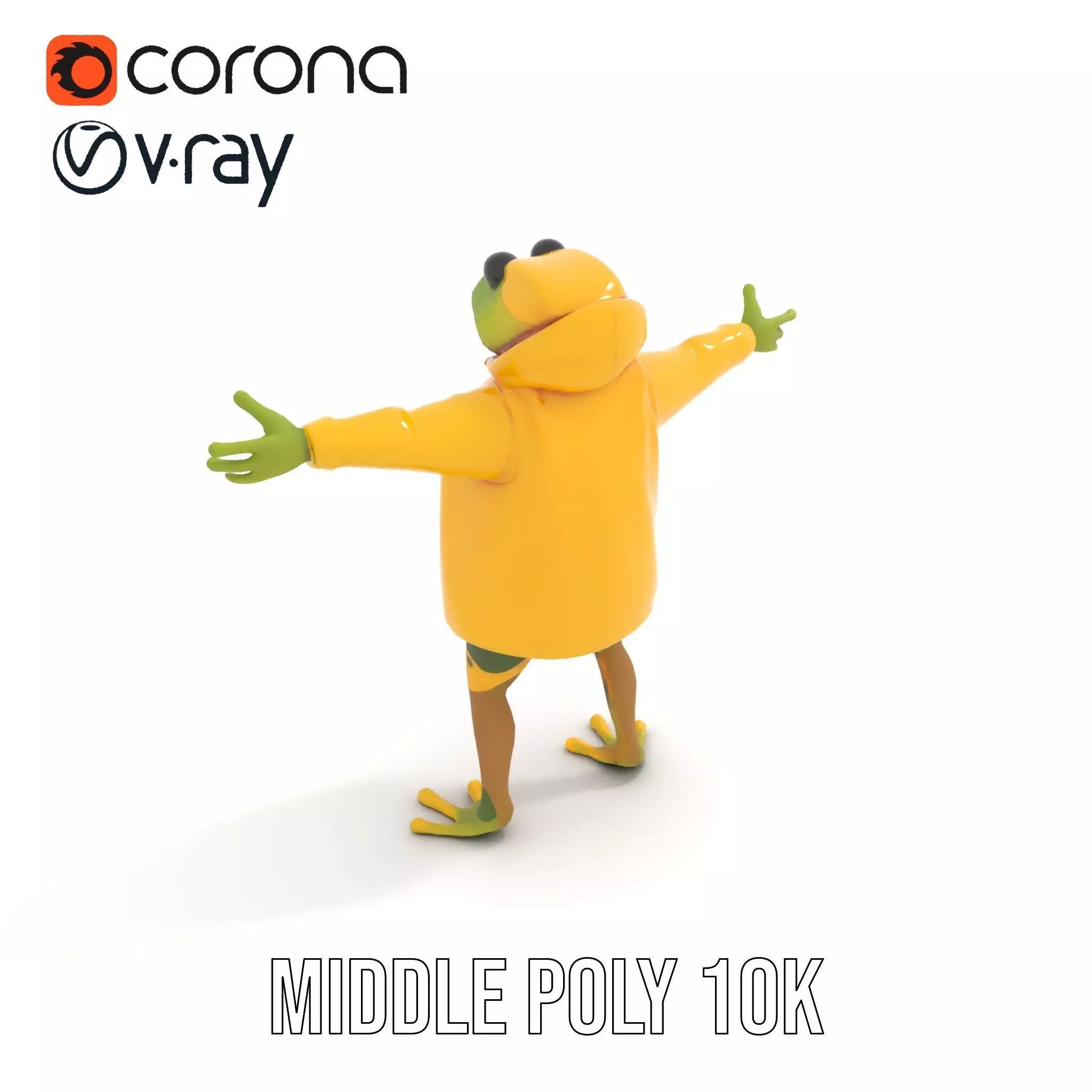 Cheerful Frog Raincoat model pack Low-poly 3D model_12
