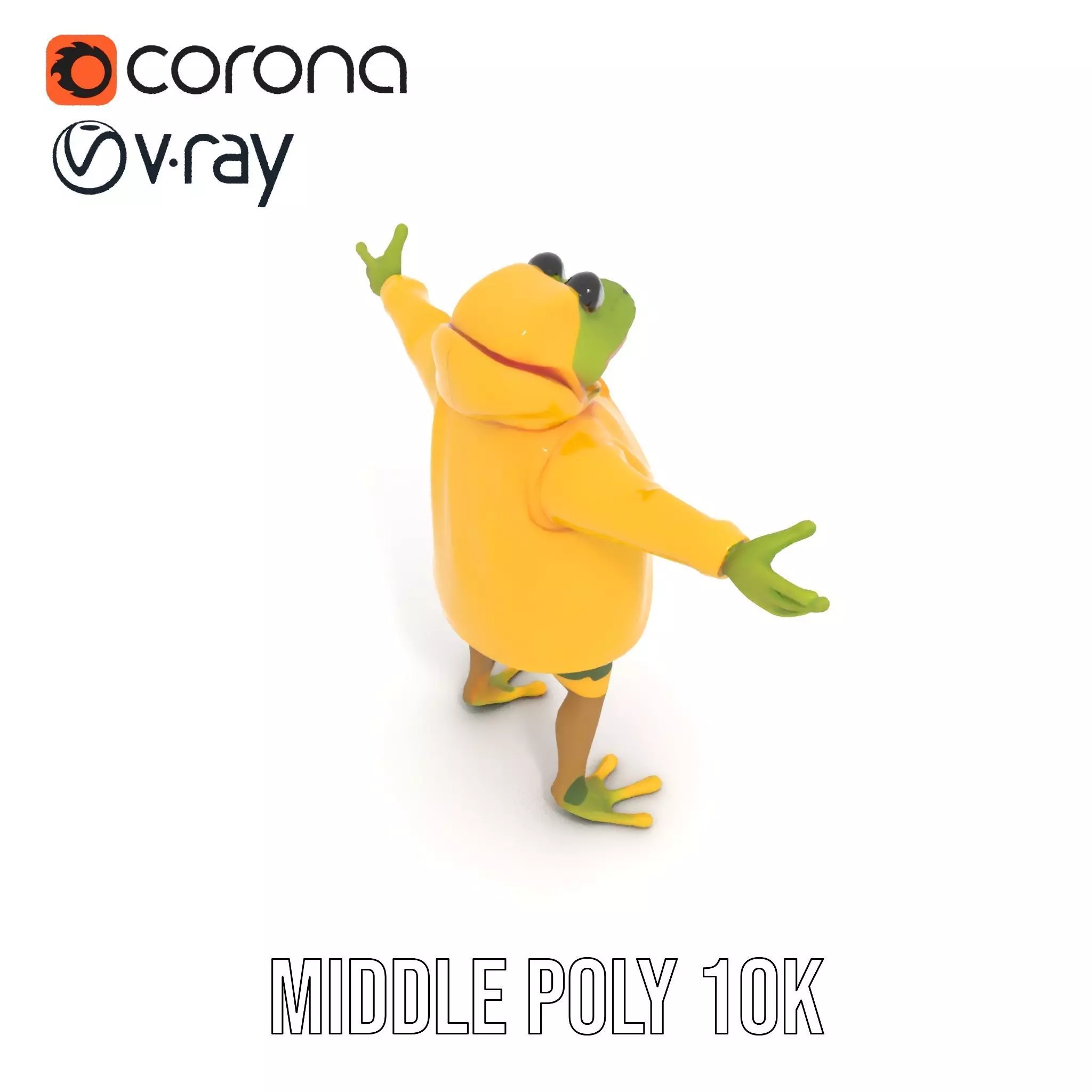 Cheerful Frog Raincoat model pack Low-poly 3D model_6