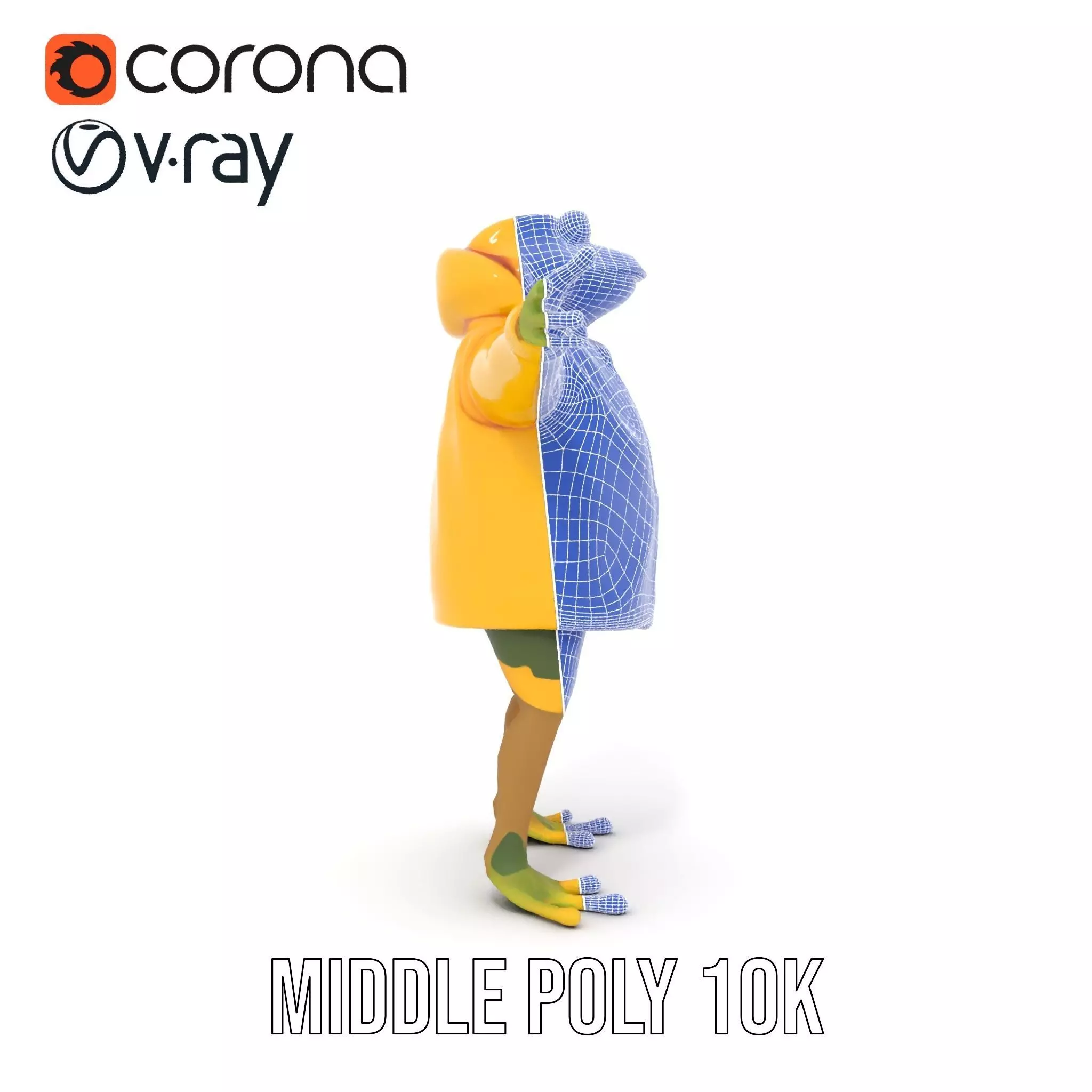 Cheerful Frog Raincoat model pack Low-poly 3D model_28