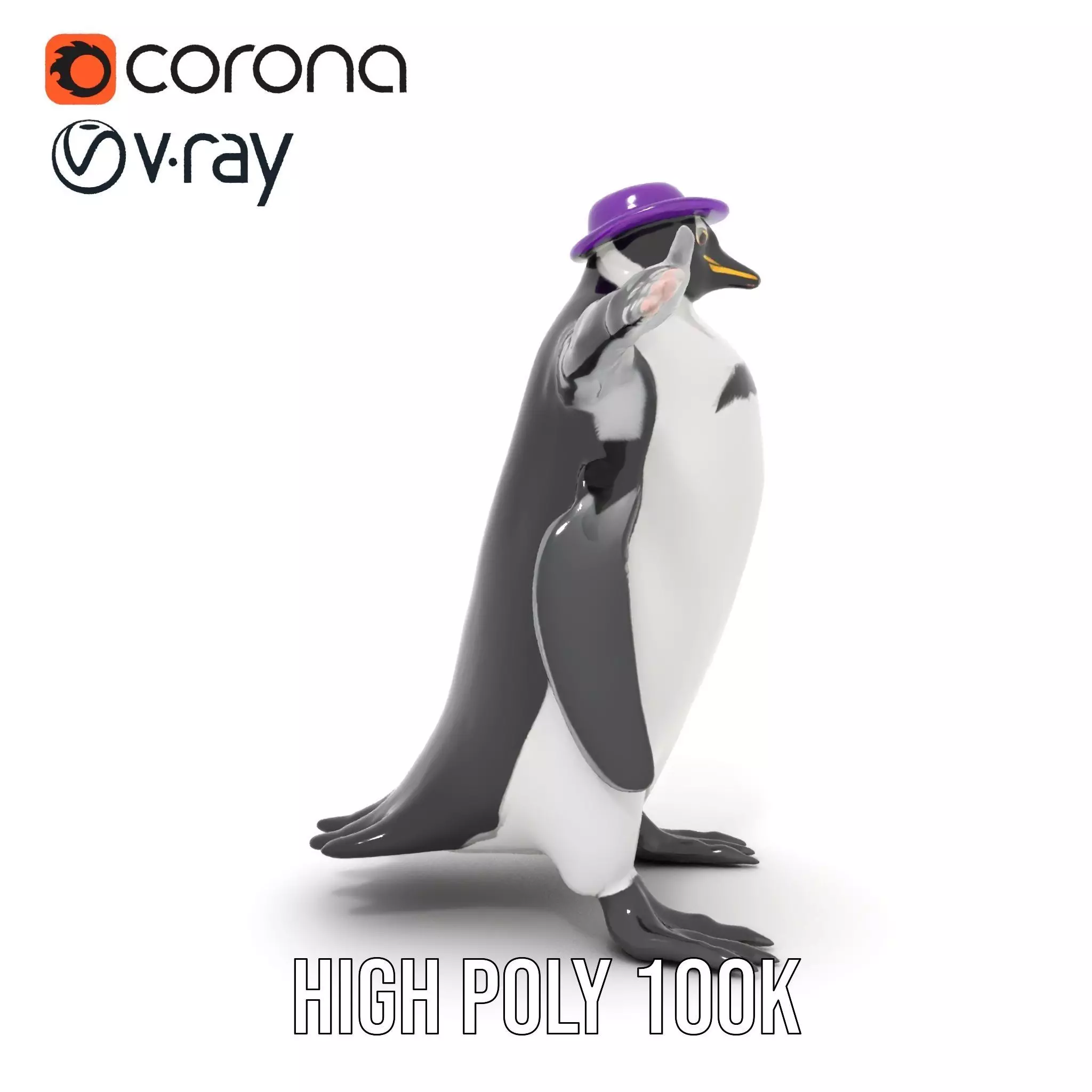 Dapper Penguin model pack Low-poly 3D model_16