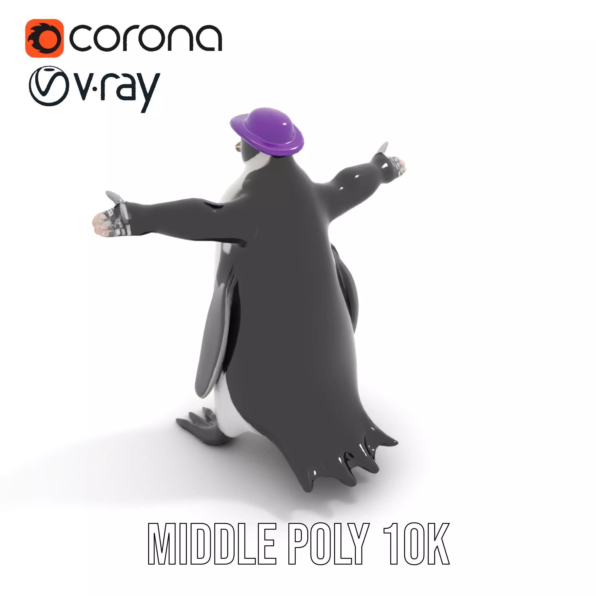 Dapper Penguin model pack Low-poly 3D model_12