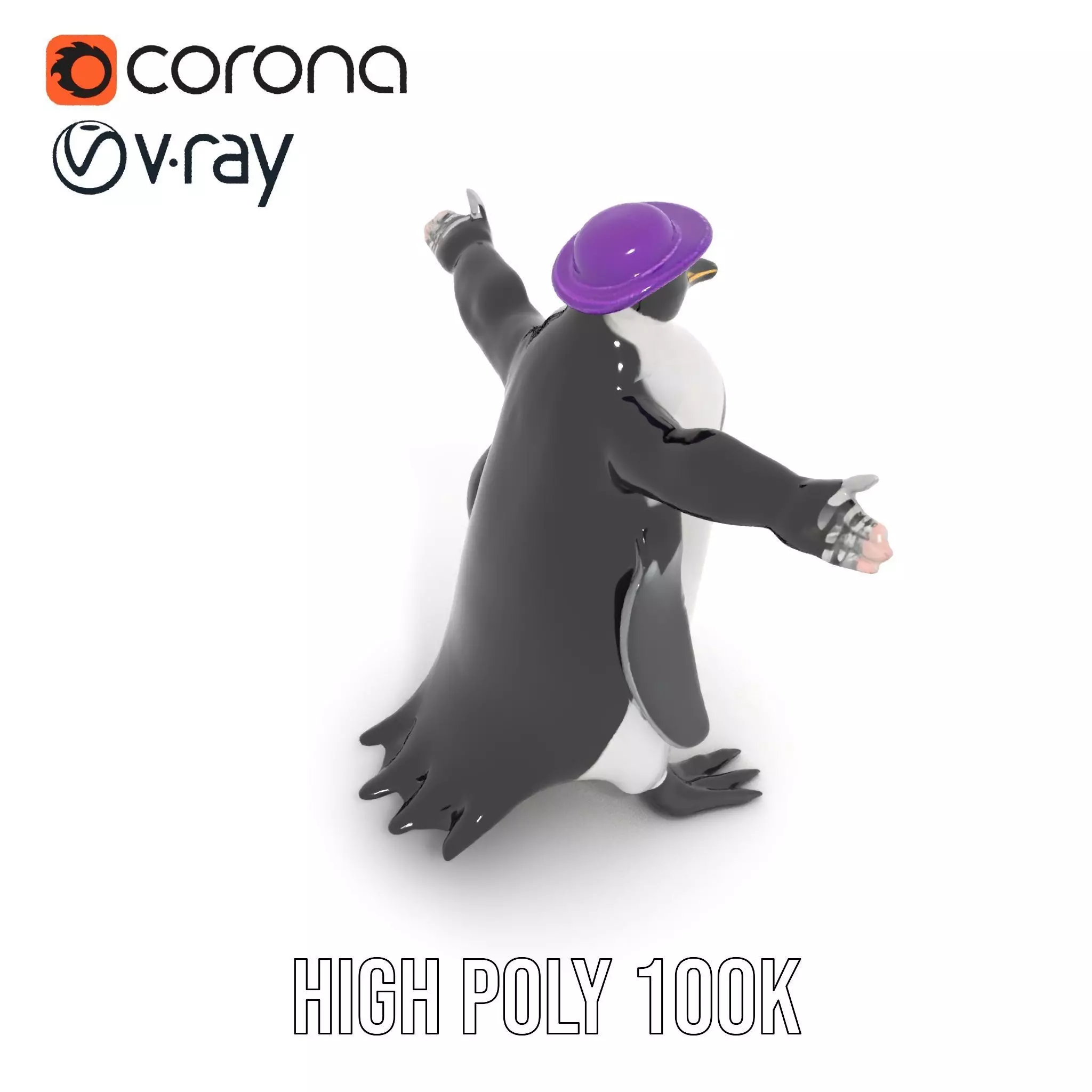 Dapper Penguin model pack Low-poly 3D model_25