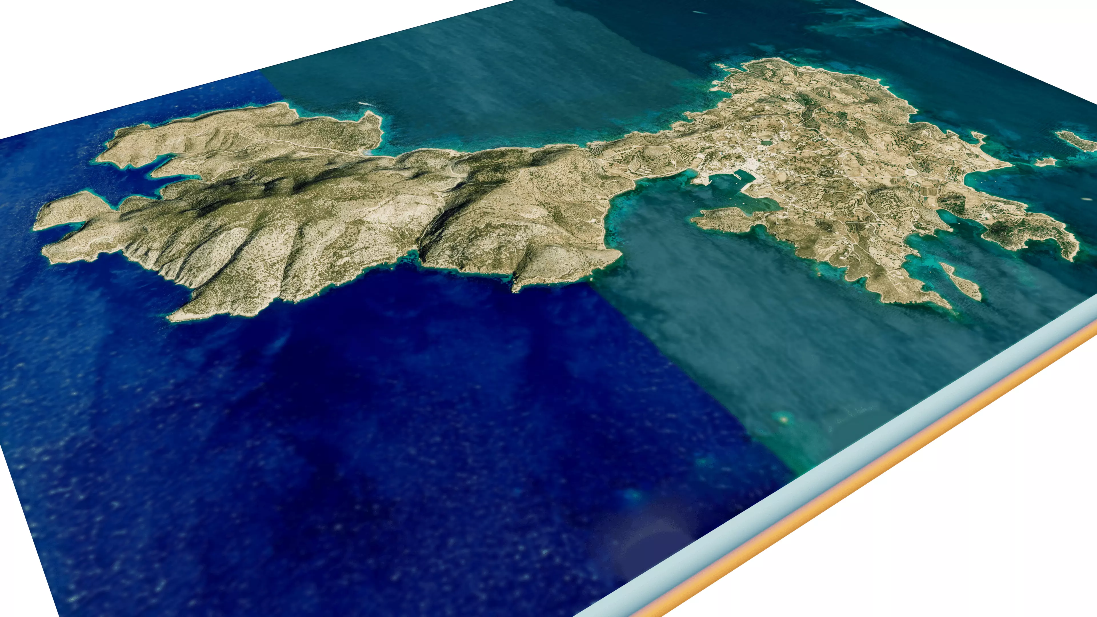 Leipsoi island full 3D model terrain Low-poly 3D model_0