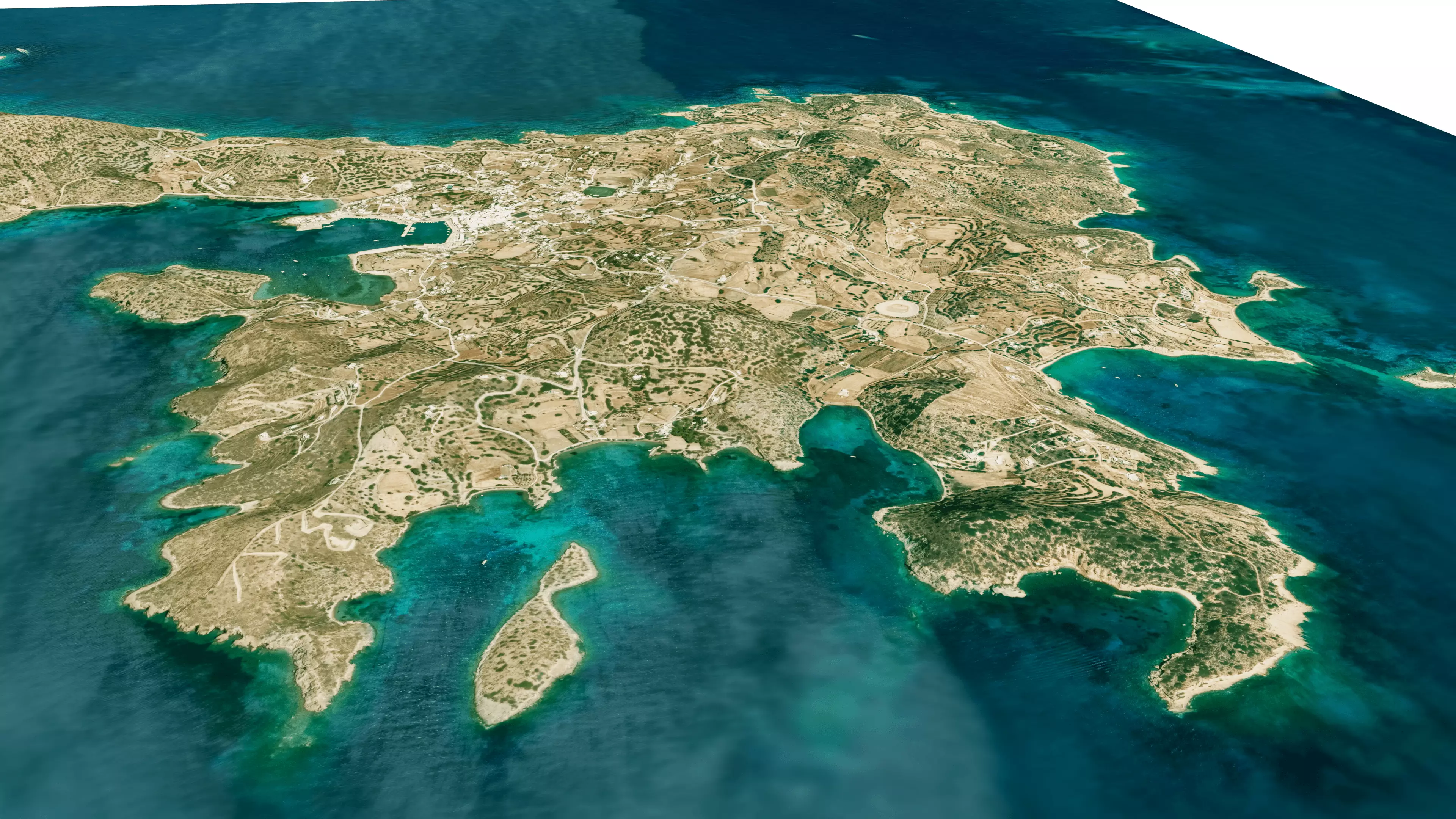 Leipsoi island full 3D model terrain Low-poly 3D model_10