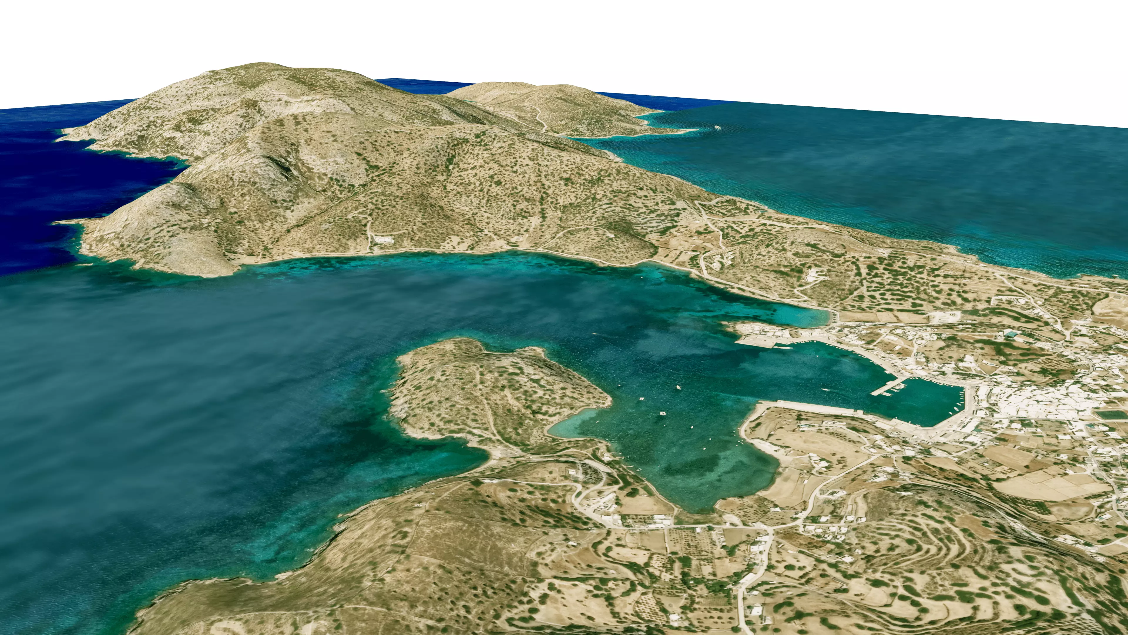 Leipsoi island full 3D model terrain Low-poly 3D model_7