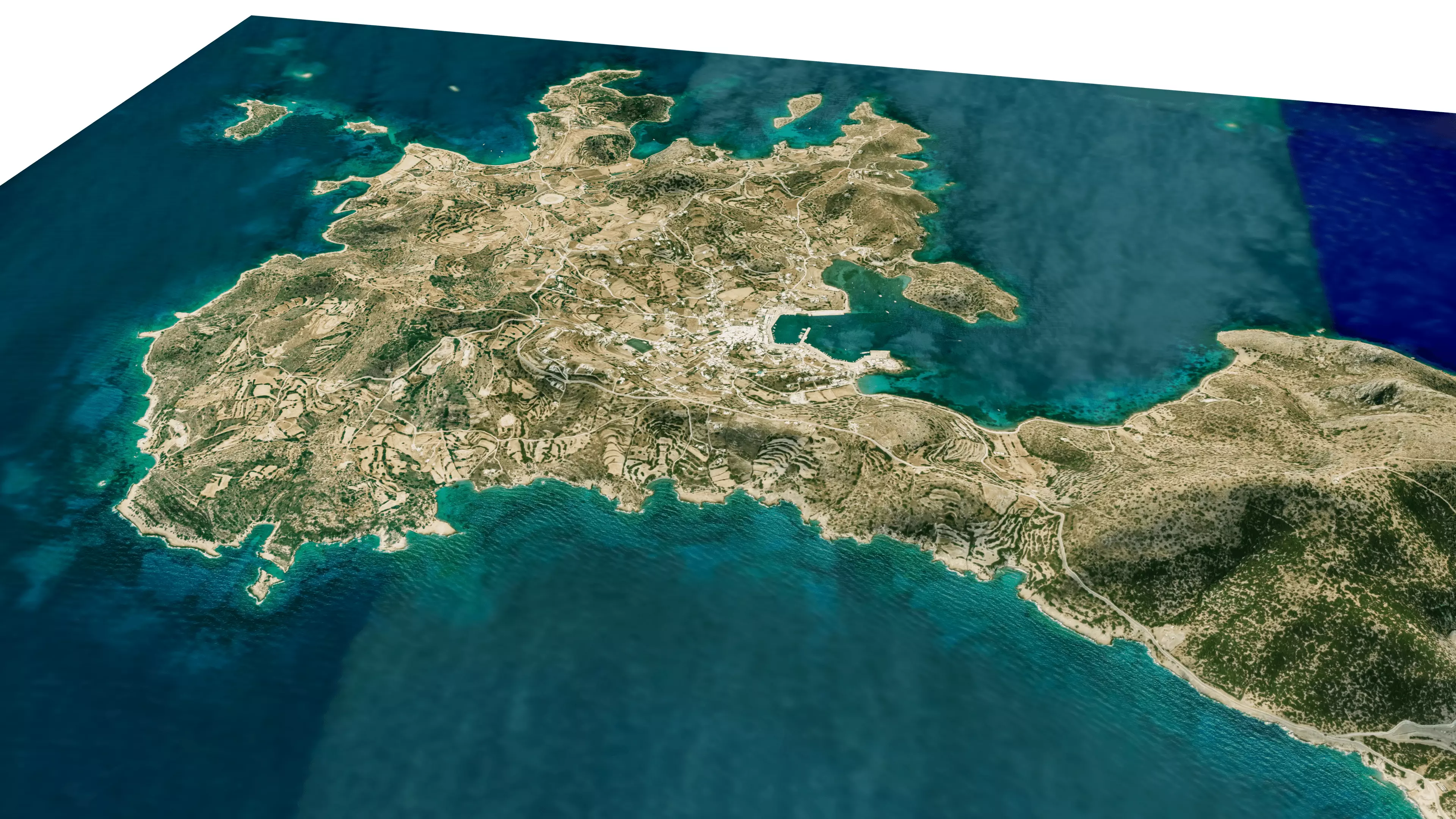 Leipsoi island full 3D model terrain Low-poly 3D model_13