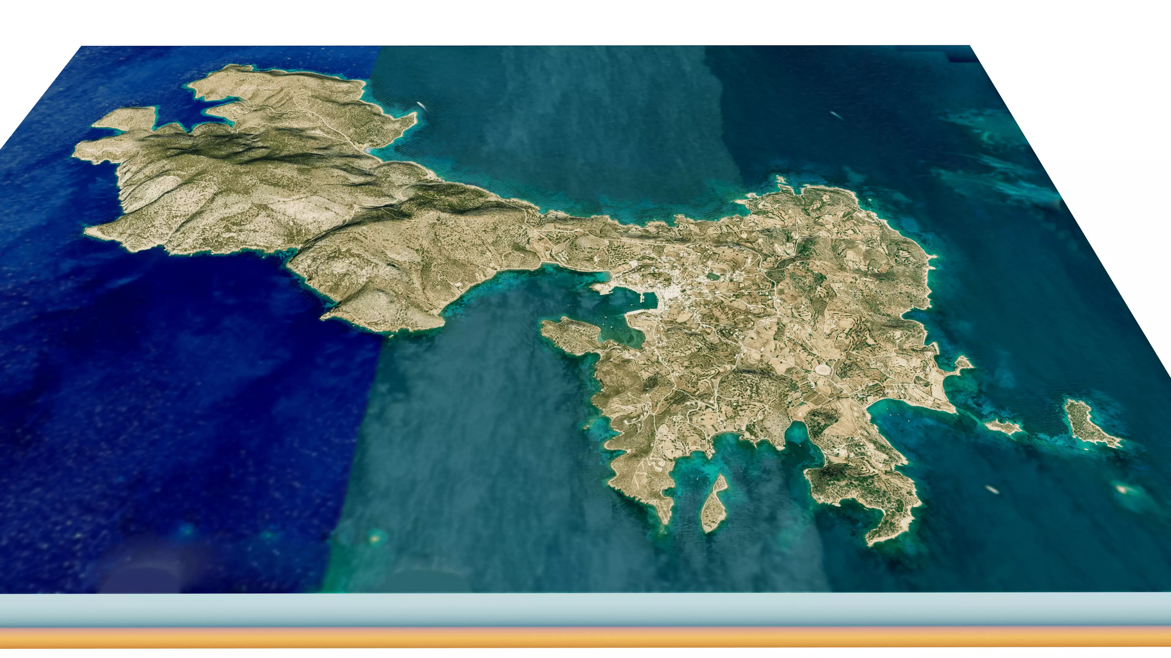 Leipsoi island full 3D model terrain Low-poly 3D model_1