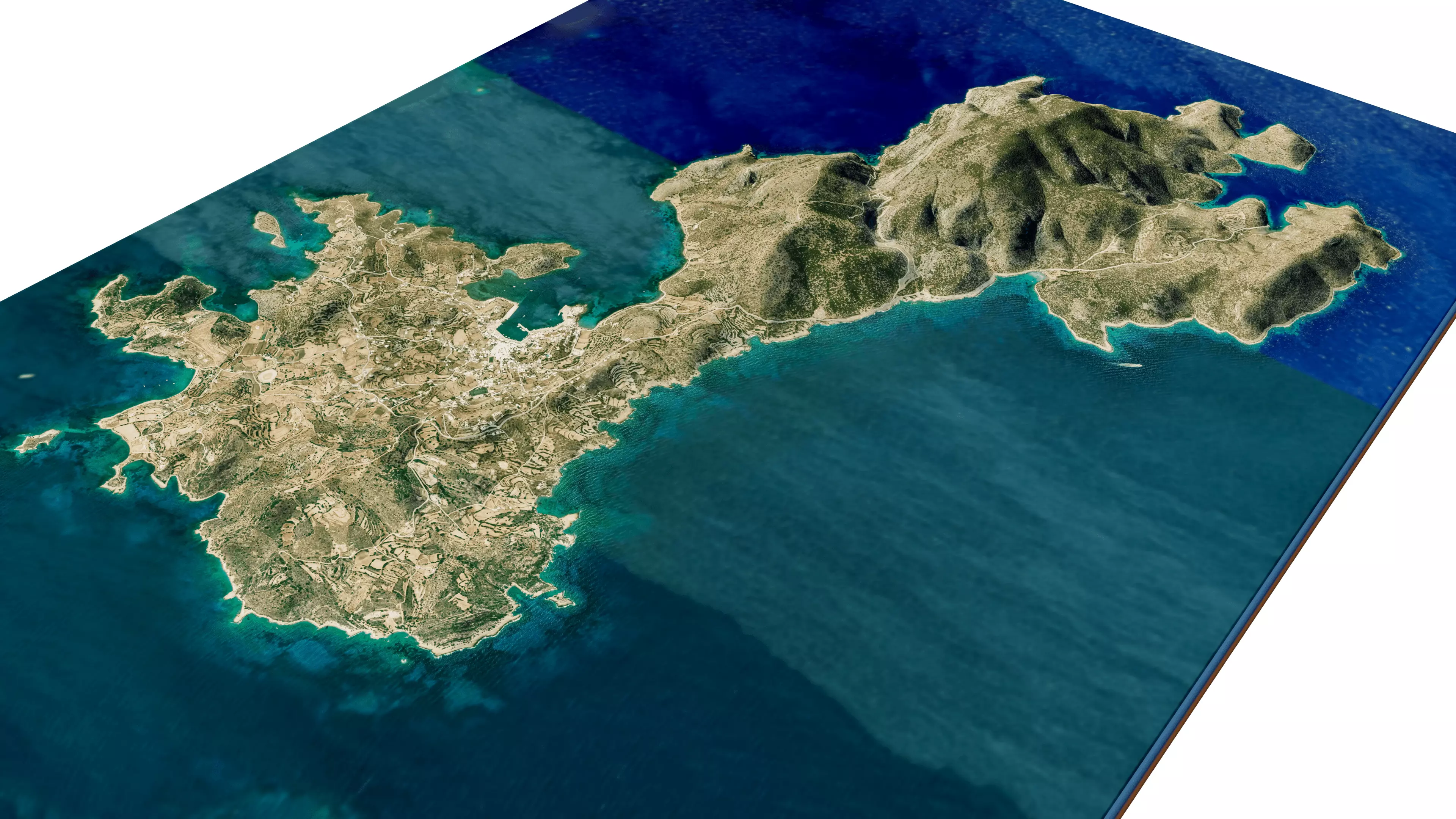 Leipsoi island full 3D model terrain Low-poly 3D model_12