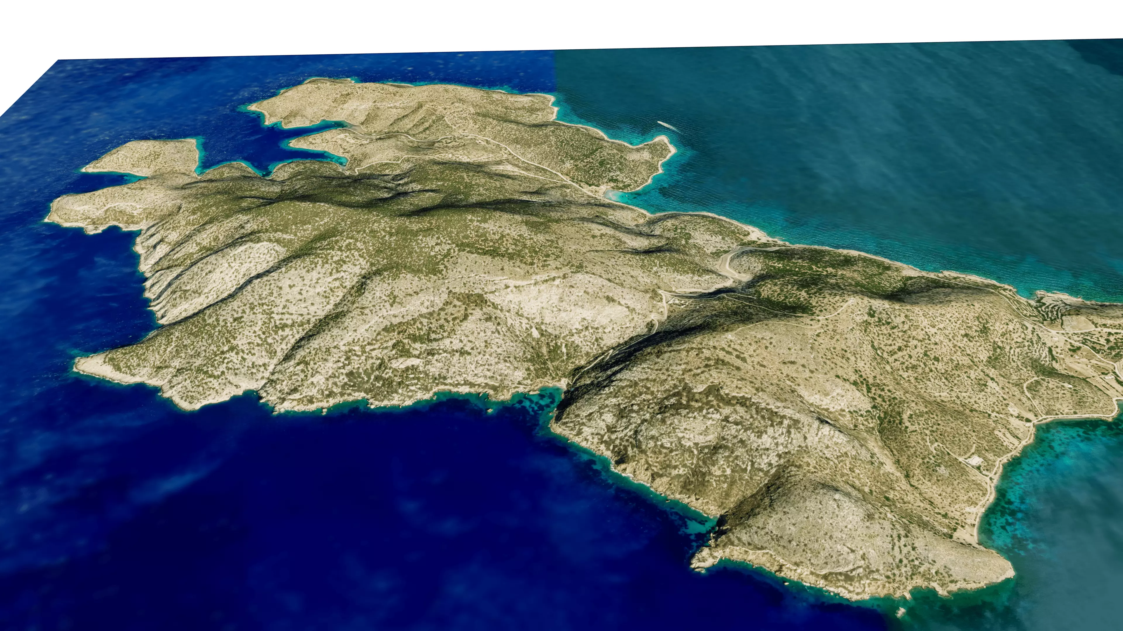 Leipsoi island full 3D model terrain Low-poly 3D model_4