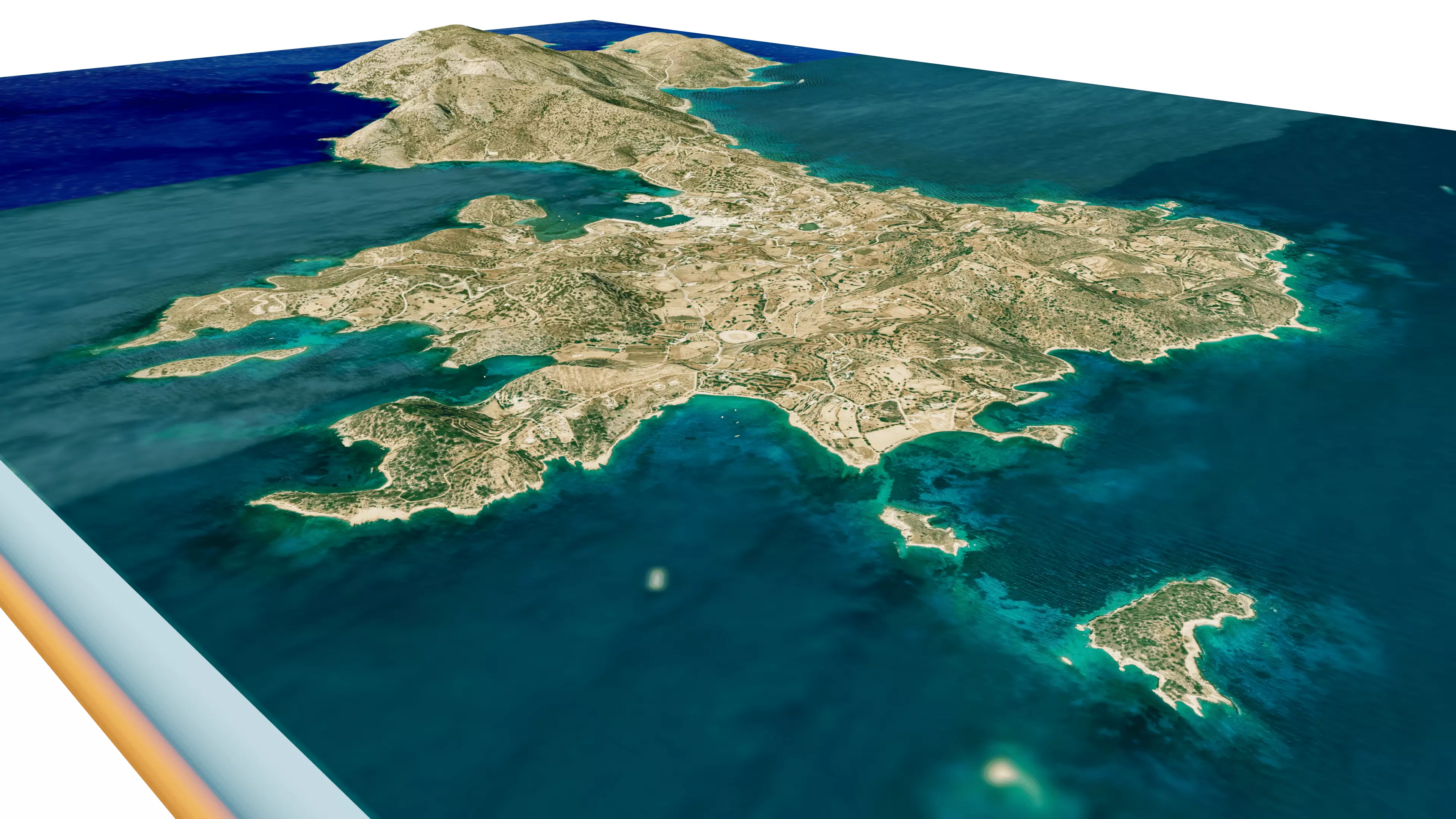 Leipsoi island full 3D model terrain Low-poly 3D model_9