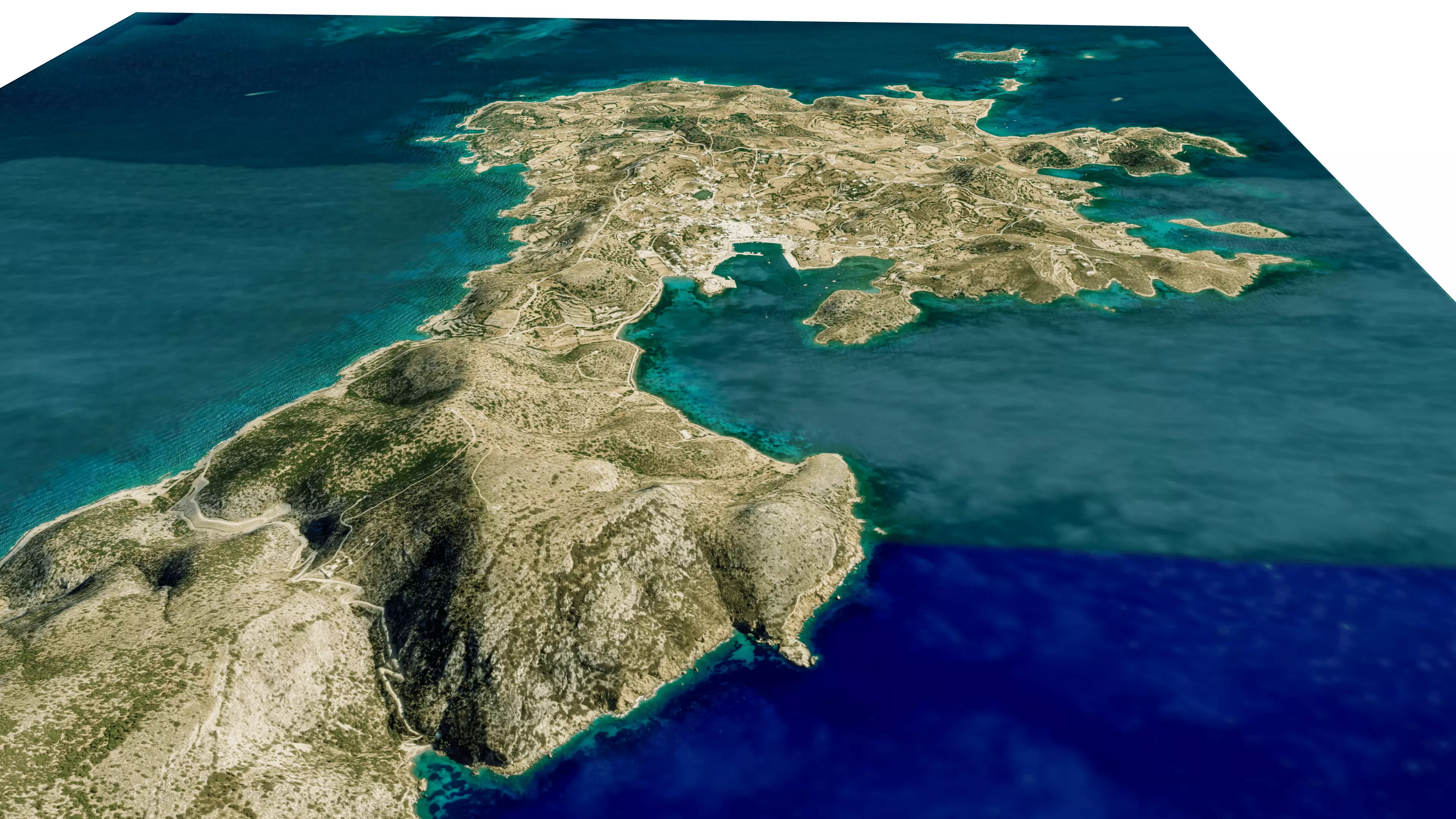 Leipsoi island full 3D model terrain Low-poly 3D model_8