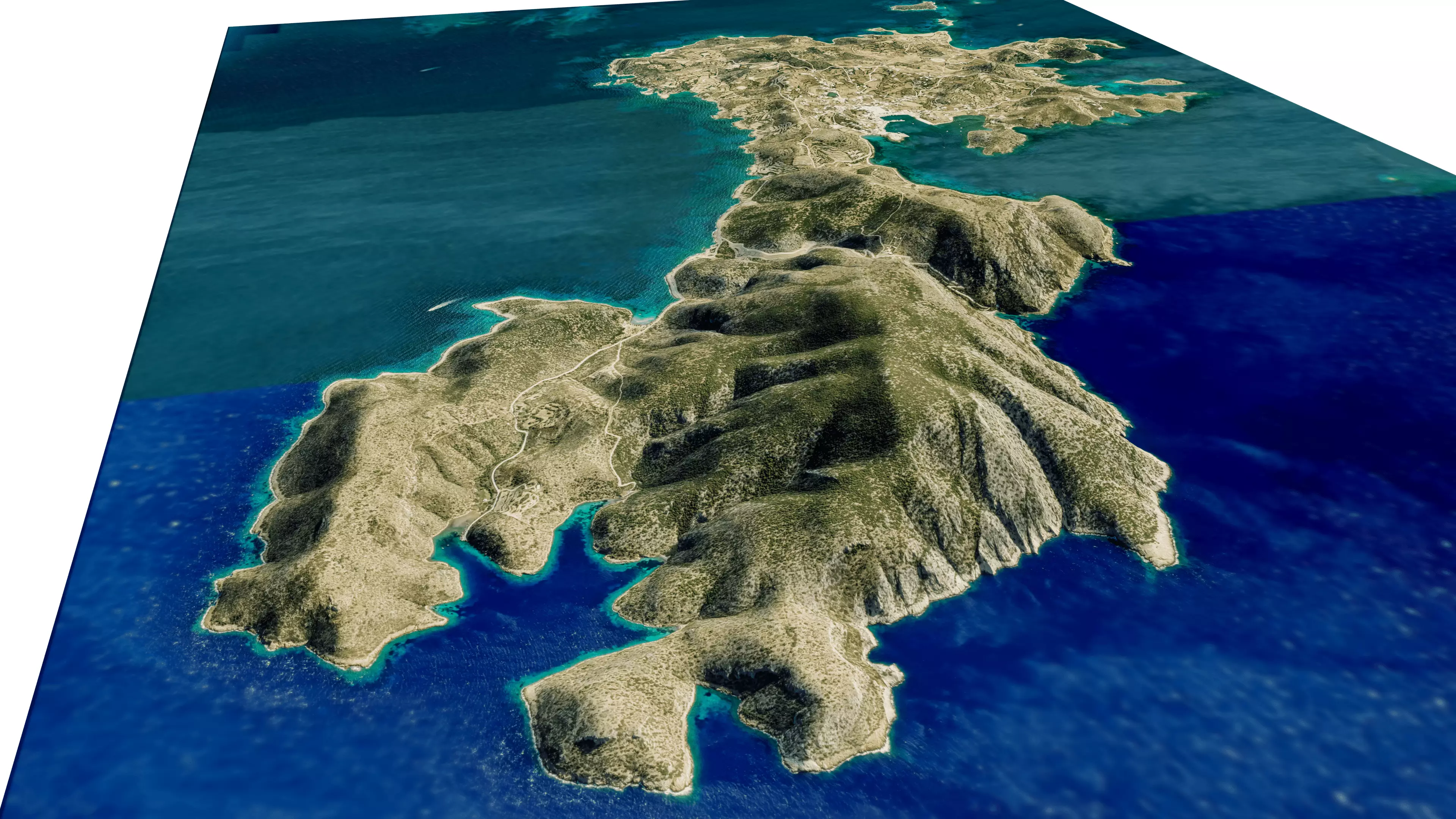 Leipsoi island full 3D model terrain Low-poly 3D model_5