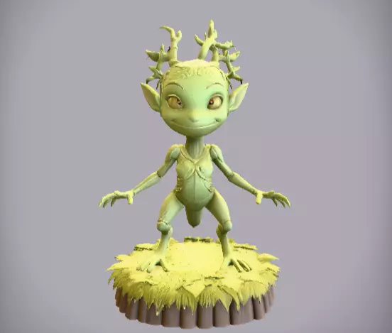 Articulated Forest Sprite 3D Model Two Pack Low And High Model 3D print model_7