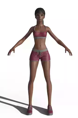 Stylized Cartoon Sports Girl
