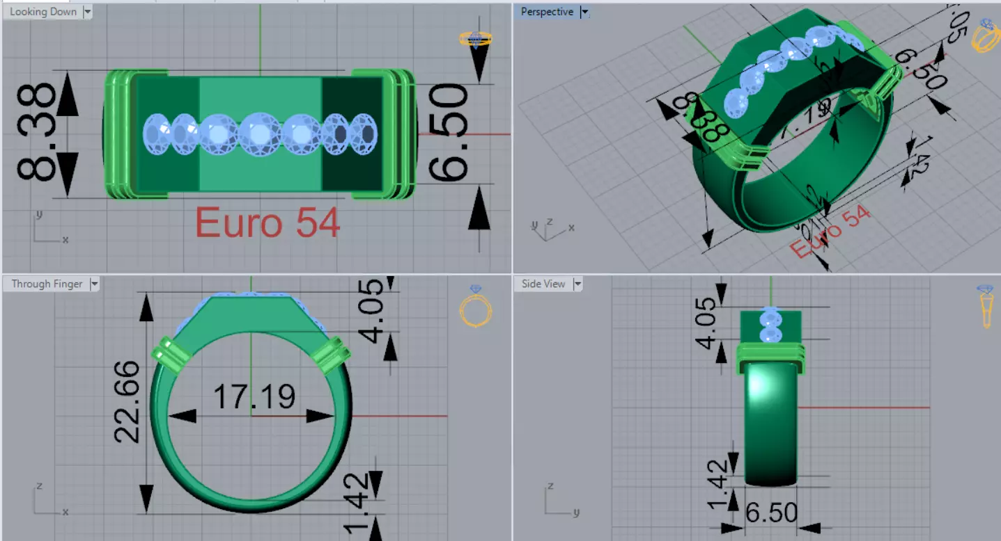 Wide Signet Band with Diagonal Diamond Bar model mr0308 3D print model_8
