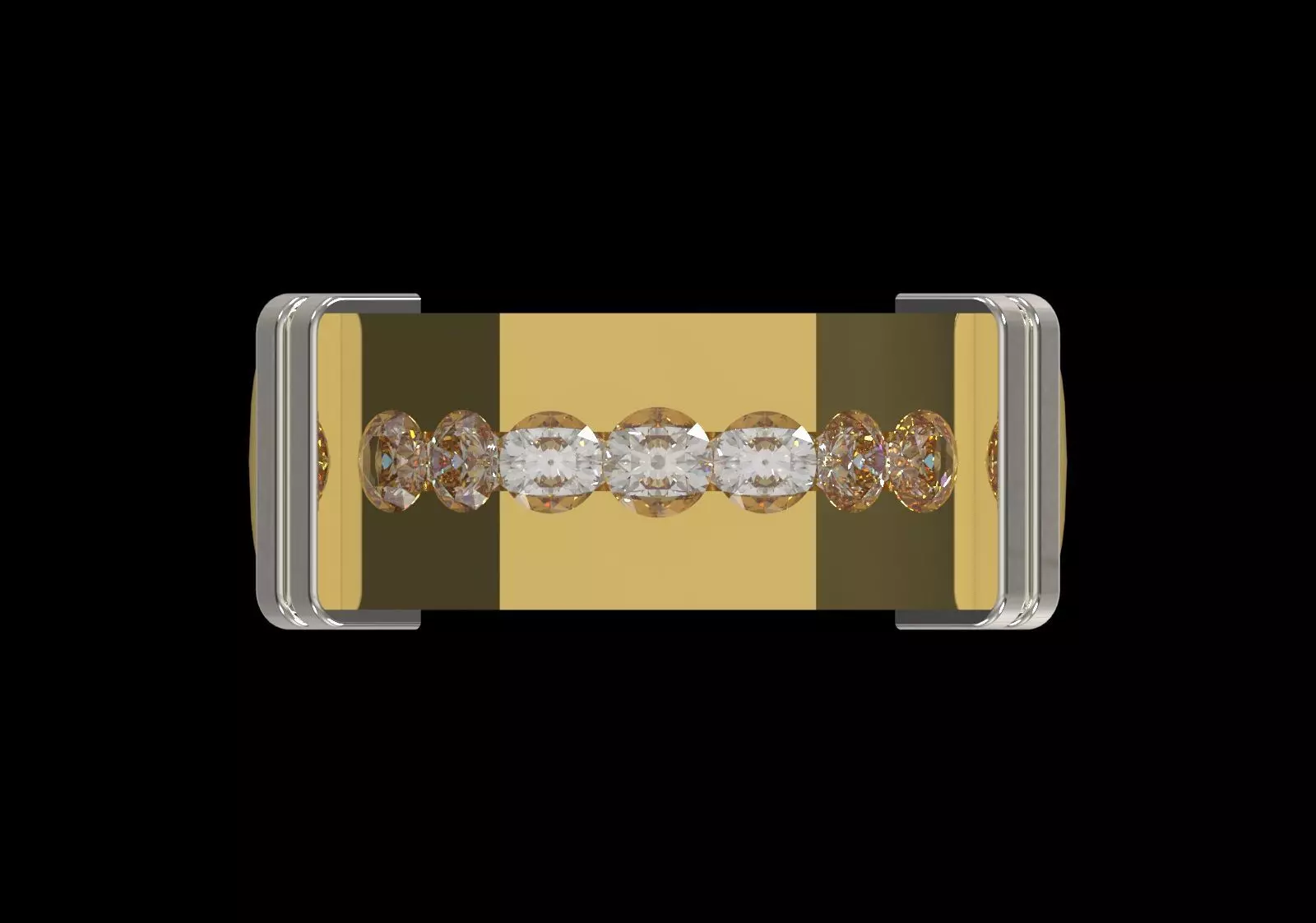 Wide Signet Band with Diagonal Diamond Bar model mr0308 3D print model_4