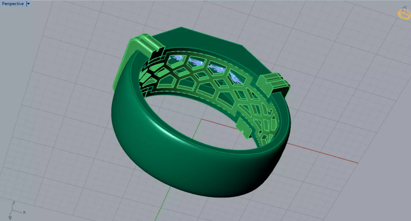 Wide Signet Band with Diagonal Diamond Bar model mr0308 3D print model_10