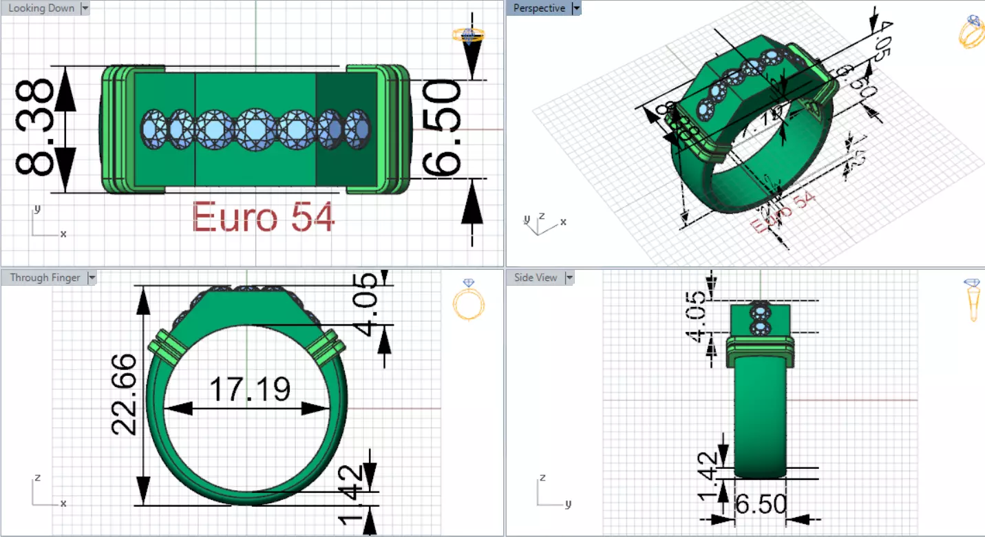 Wide Signet Band with Diagonal Diamond Bar model mr0308 3D print model_18