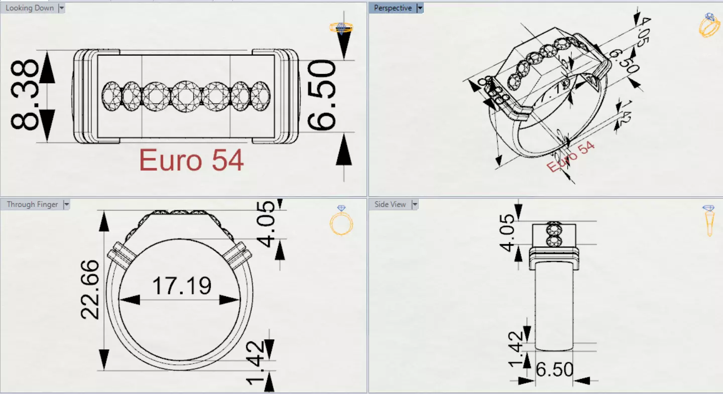 Wide Signet Band with Diagonal Diamond Bar model mr0308 3D print model_20