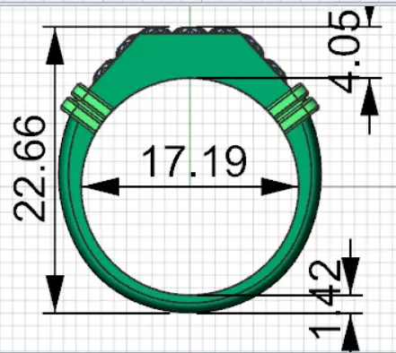 Wide Signet Band with Diagonal Diamond Bar model mr0308 3D print model_22