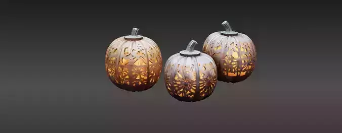 Modular Pumpkin Lantern  3D Print Stackable Pumpkin Shells 