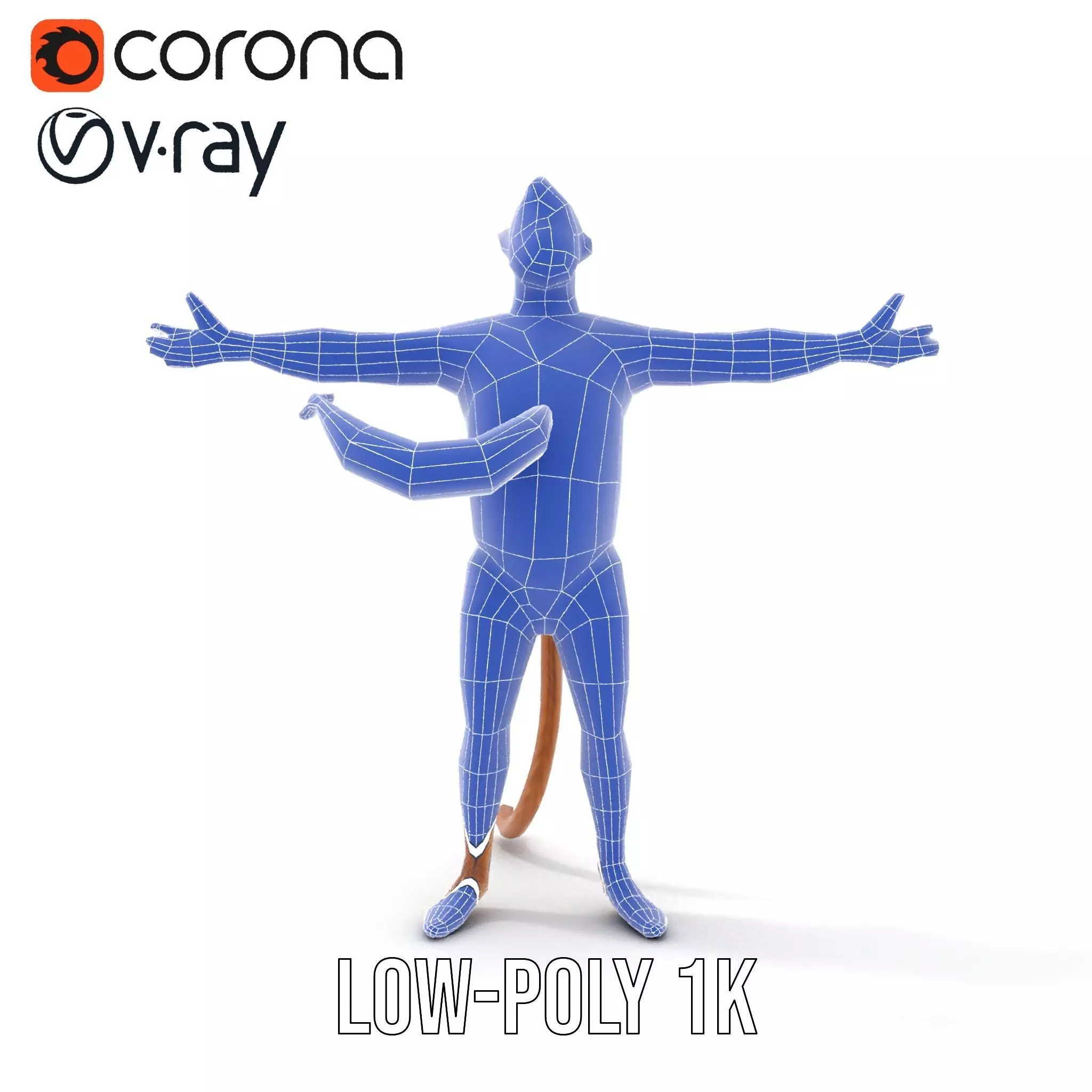 Cheerful Monkey Character model pack Low-poly 3D model_26