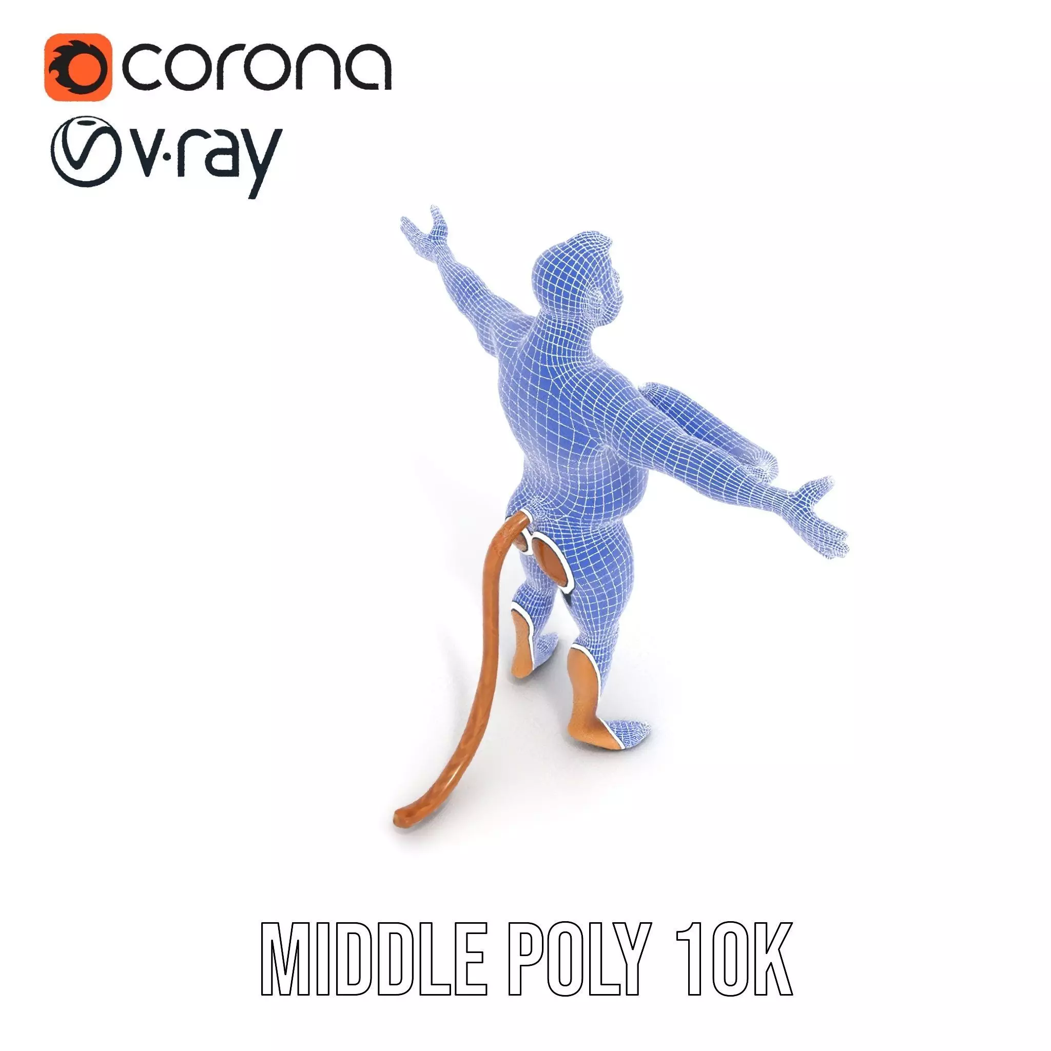 Cheerful Monkey Character model pack Low-poly 3D model_27