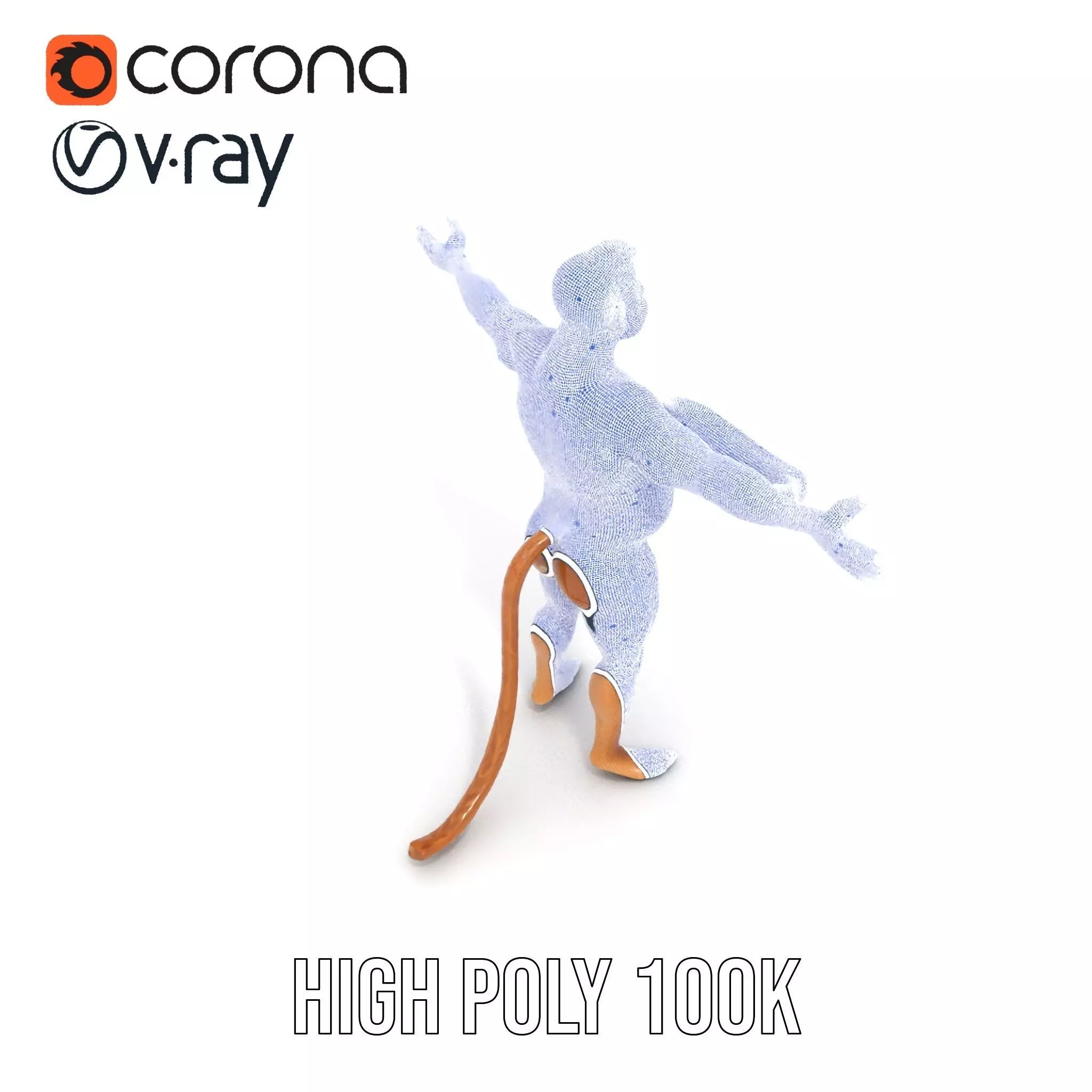 Cheerful Monkey Character model pack Low-poly 3D model_32