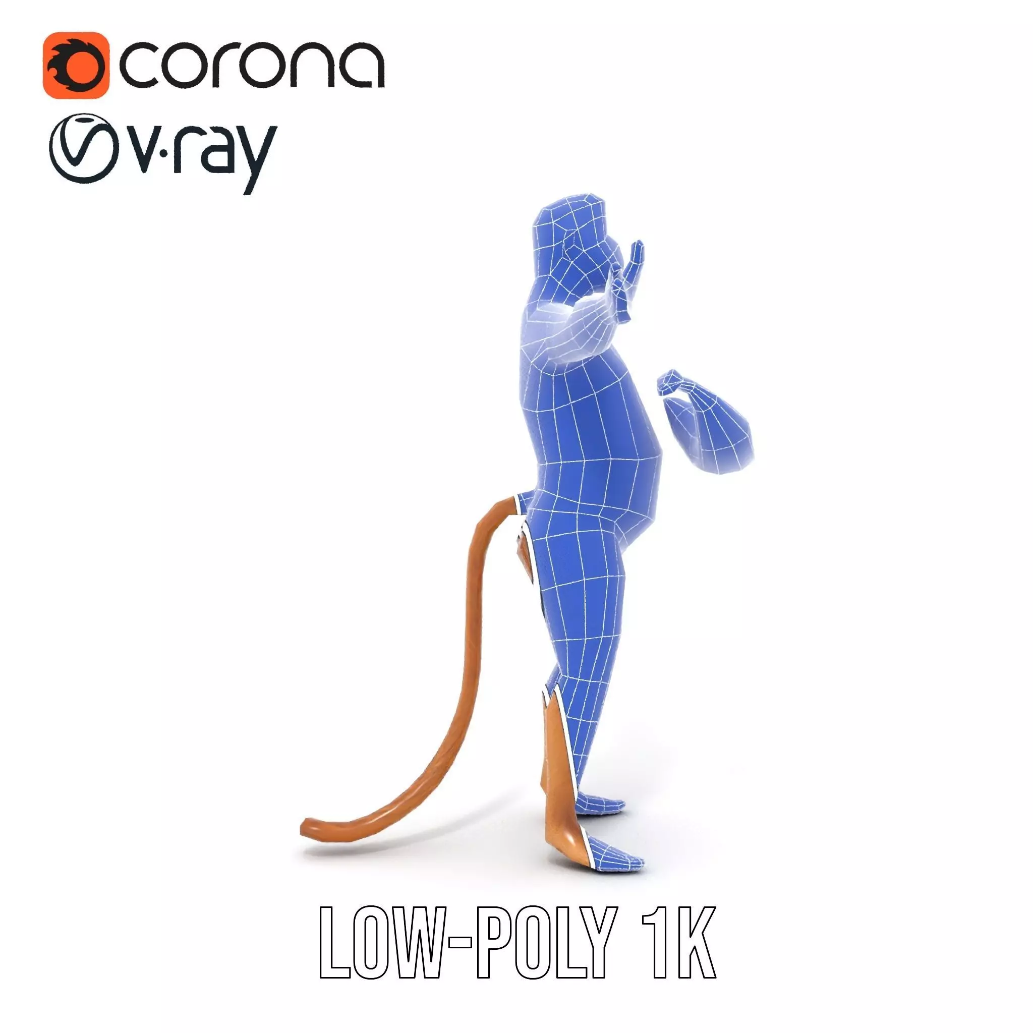 Cheerful Monkey Character model pack Low-poly 3D model_31