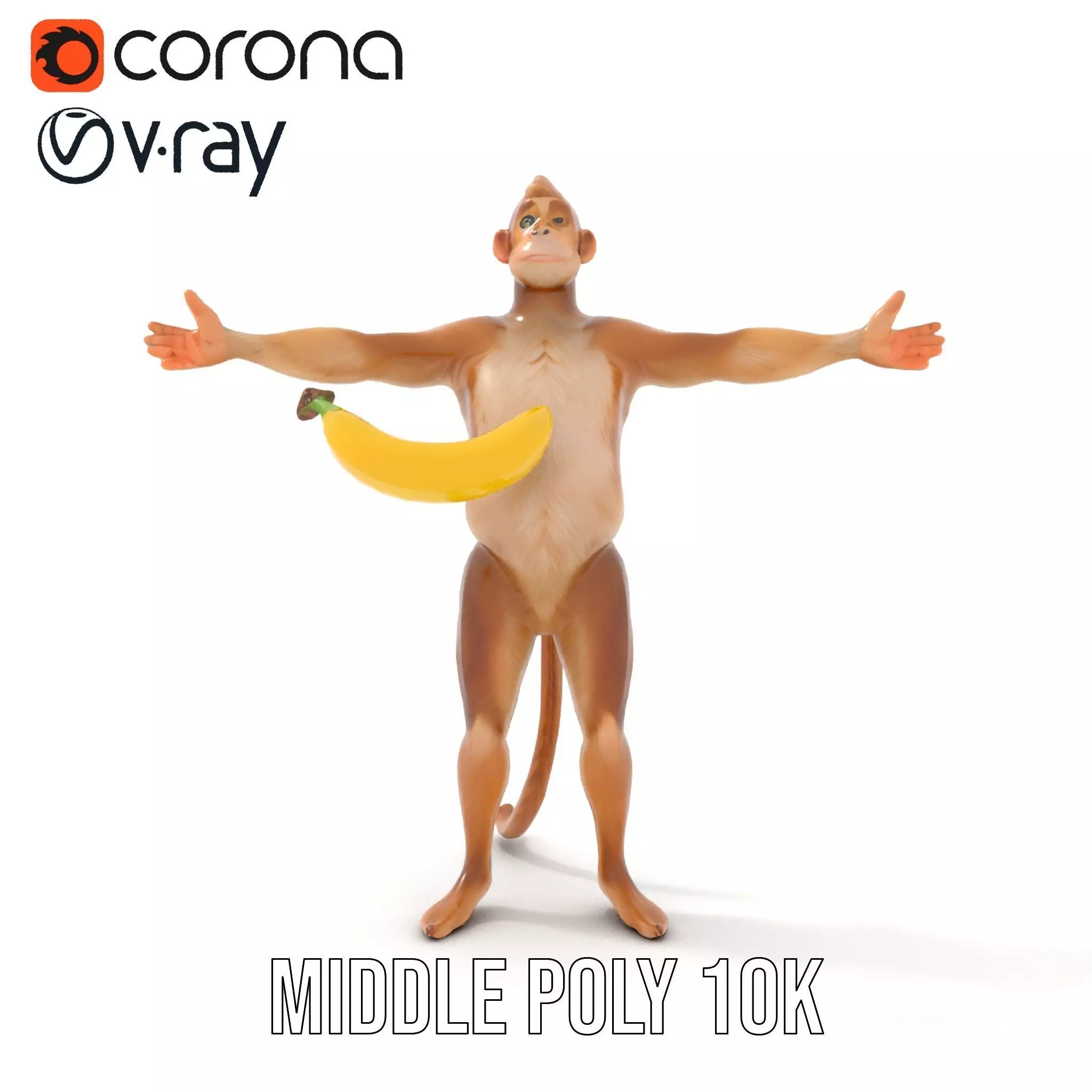 Cheerful Monkey Character model pack Low-poly 3D model_14
