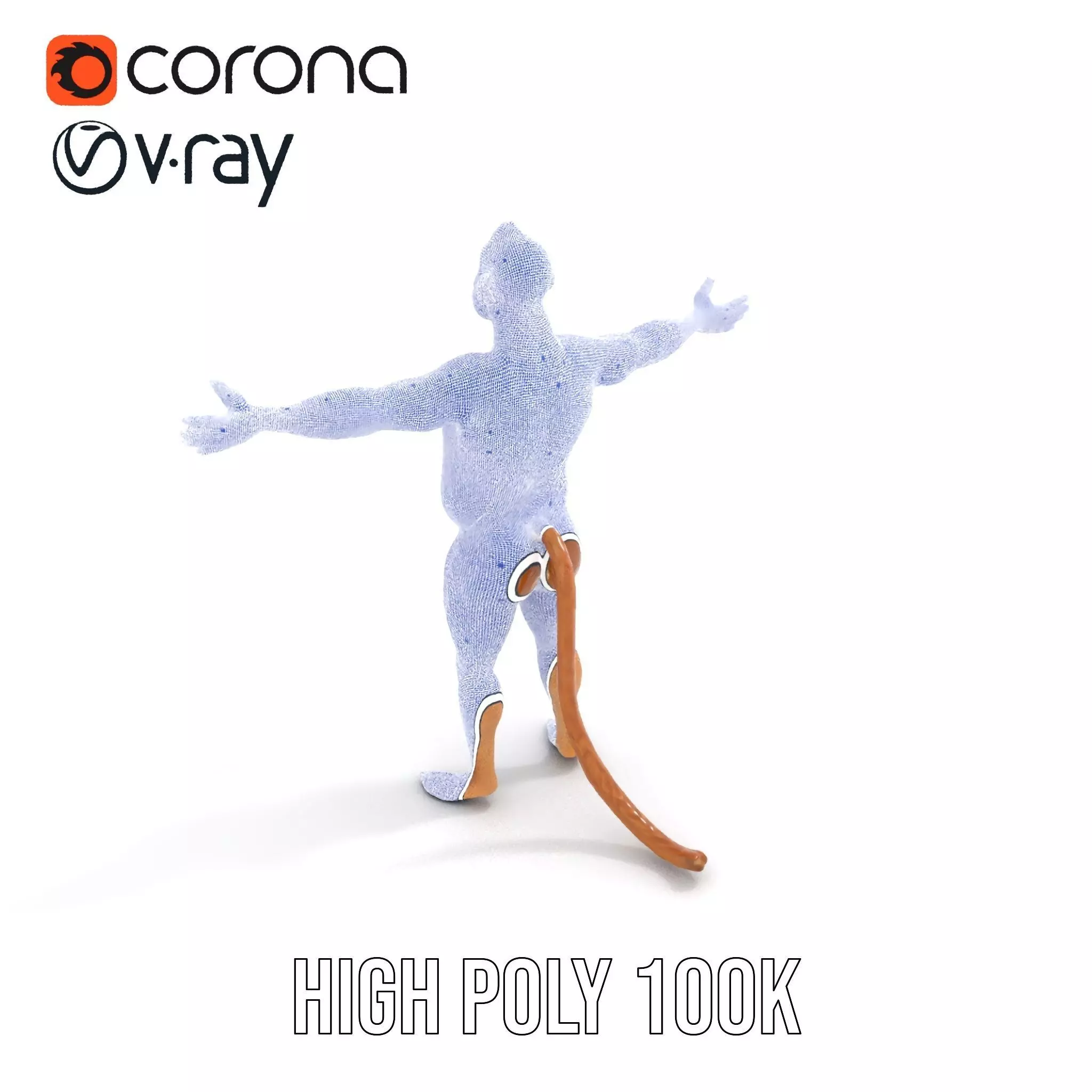 Cheerful Monkey Character model pack Low-poly 3D model_34