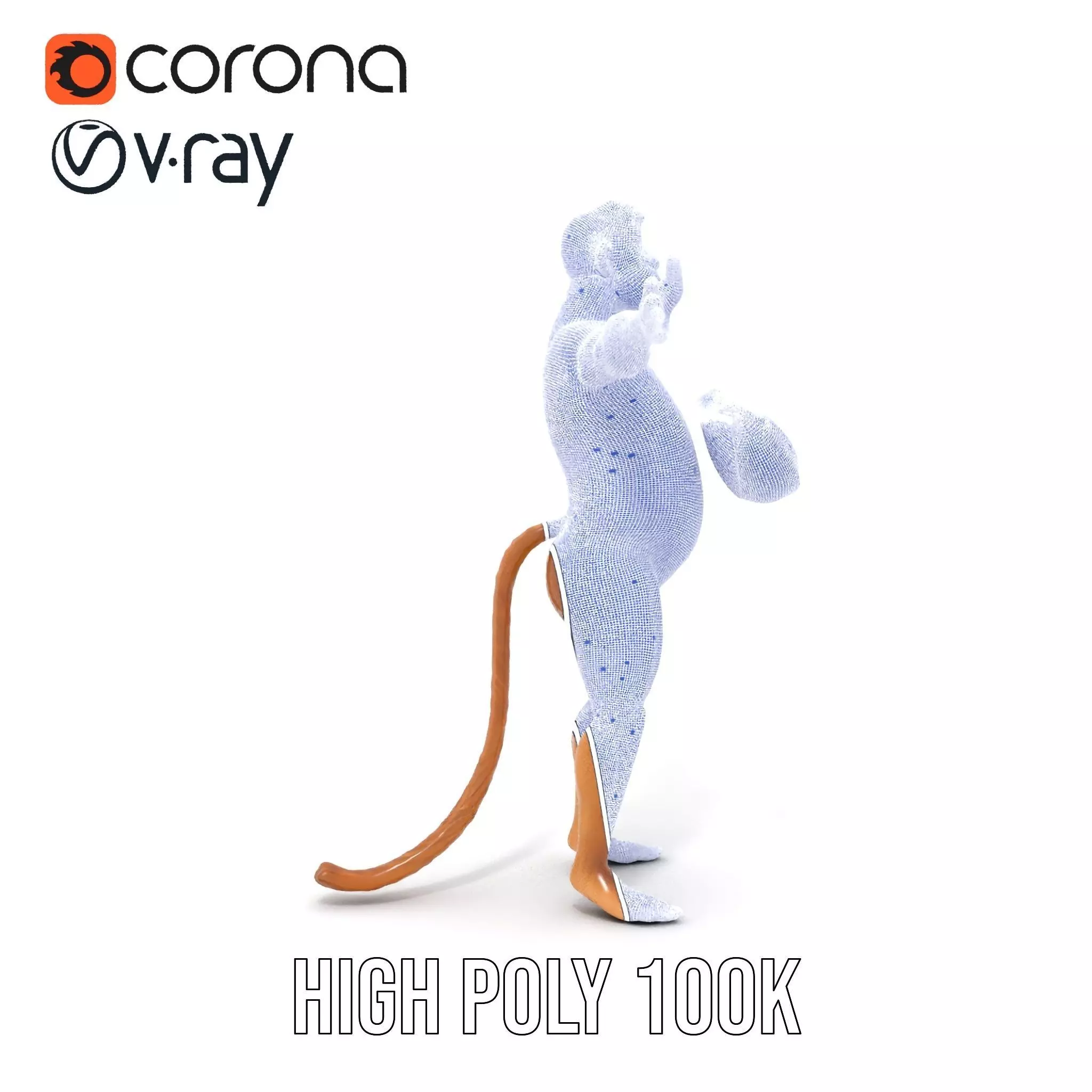 Cheerful Monkey Character model pack Low-poly 3D model_33