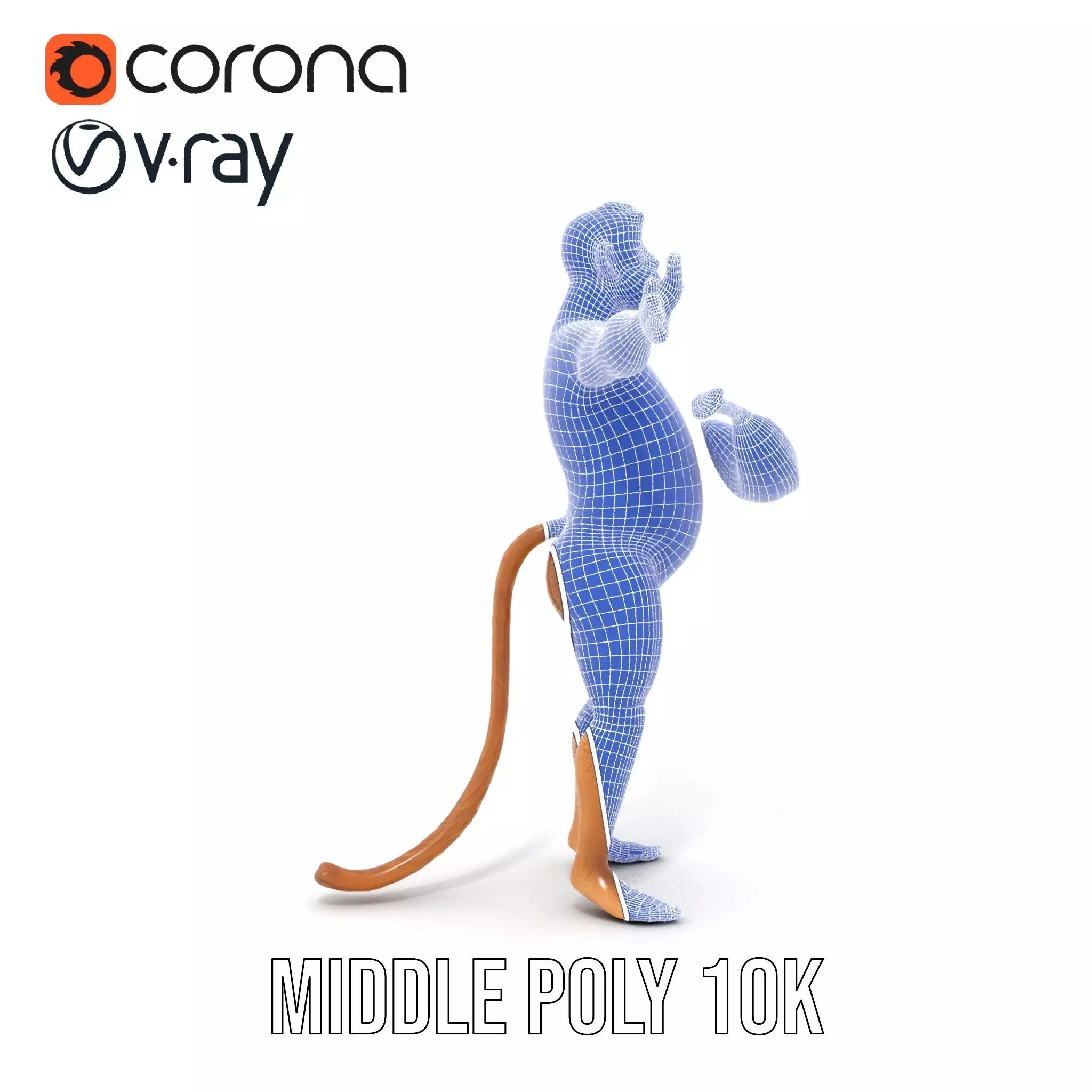 Cheerful Monkey Character model pack Low-poly 3D model_25