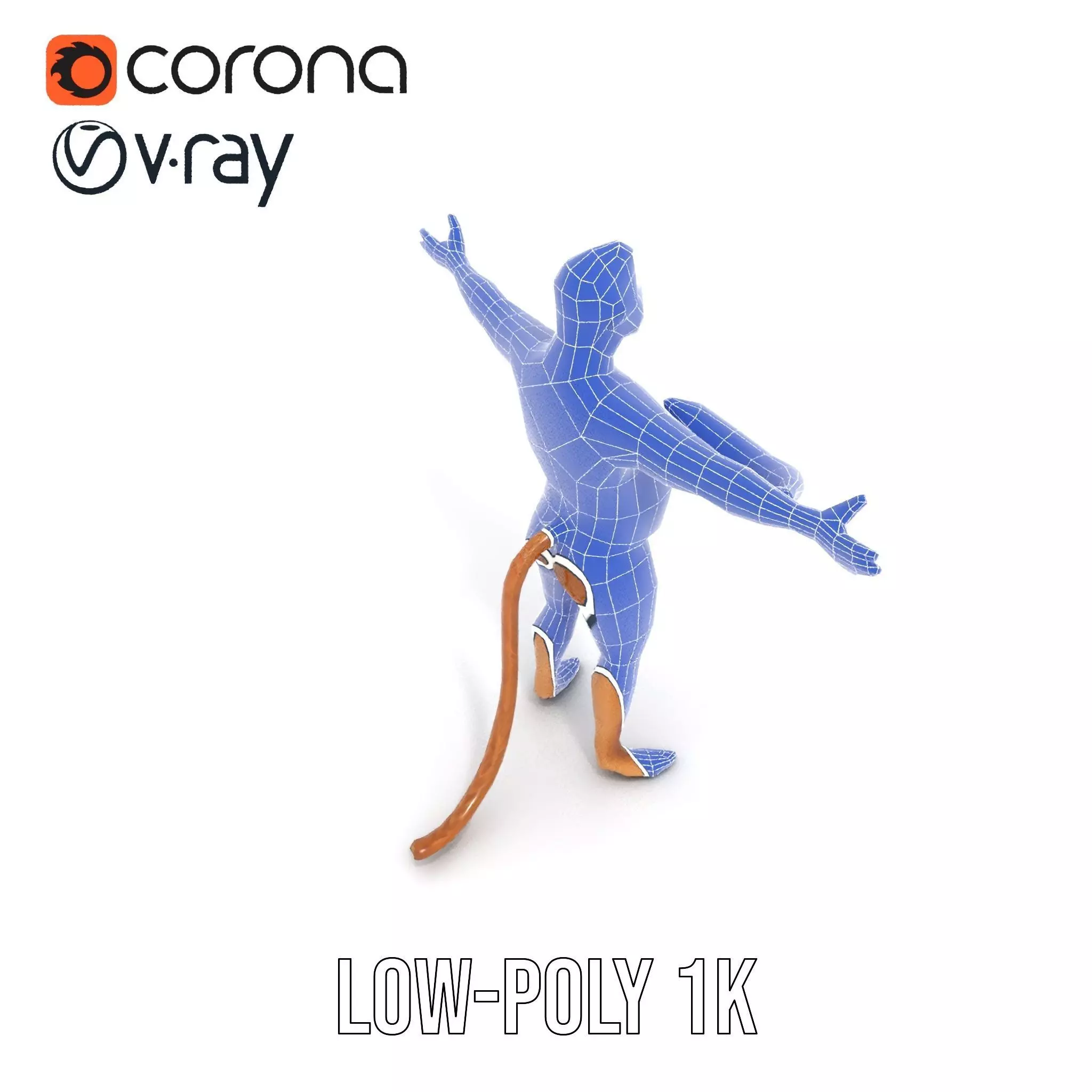 Cheerful Monkey Character model pack Low-poly 3D model_28