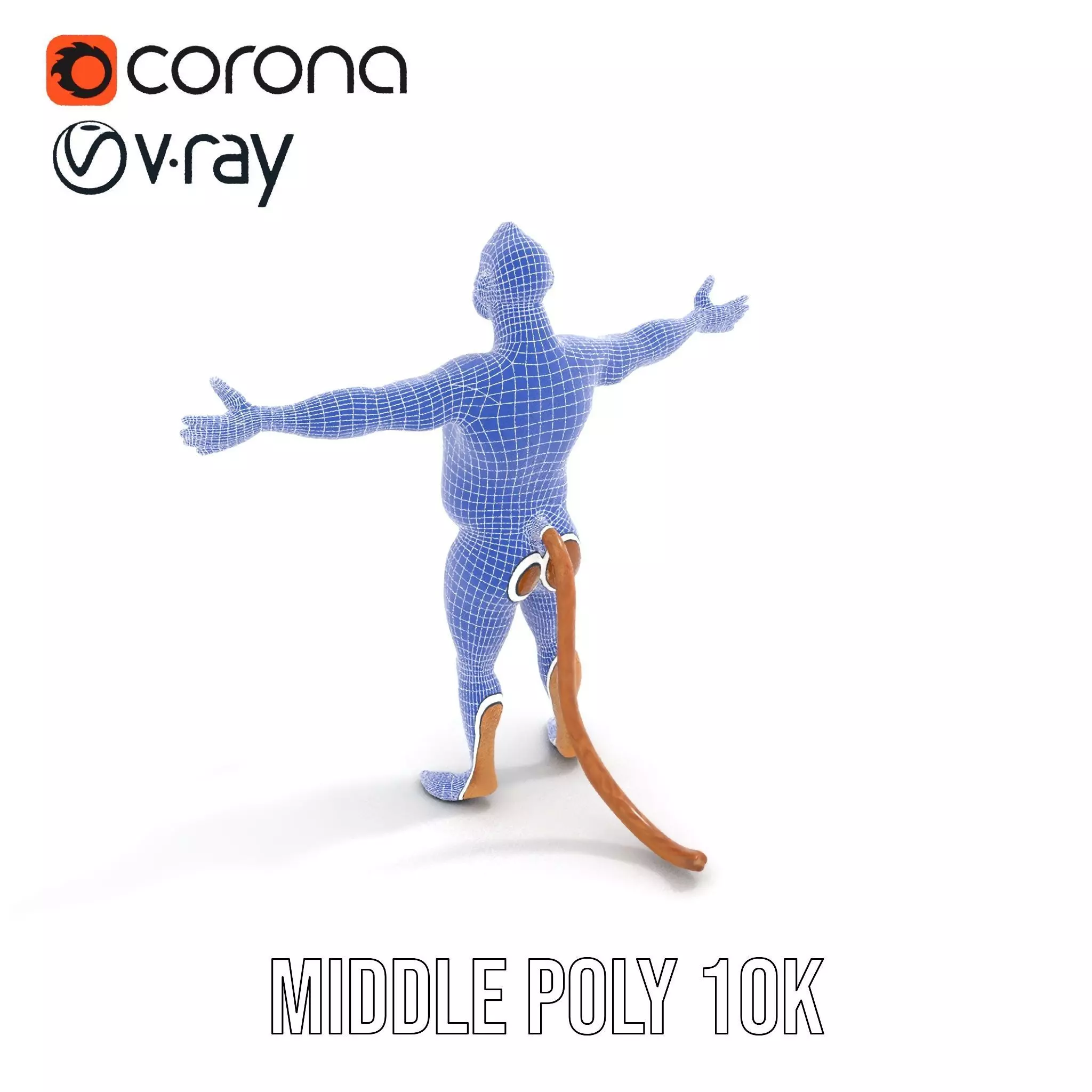 Cheerful Monkey Character model pack Low-poly 3D model_30