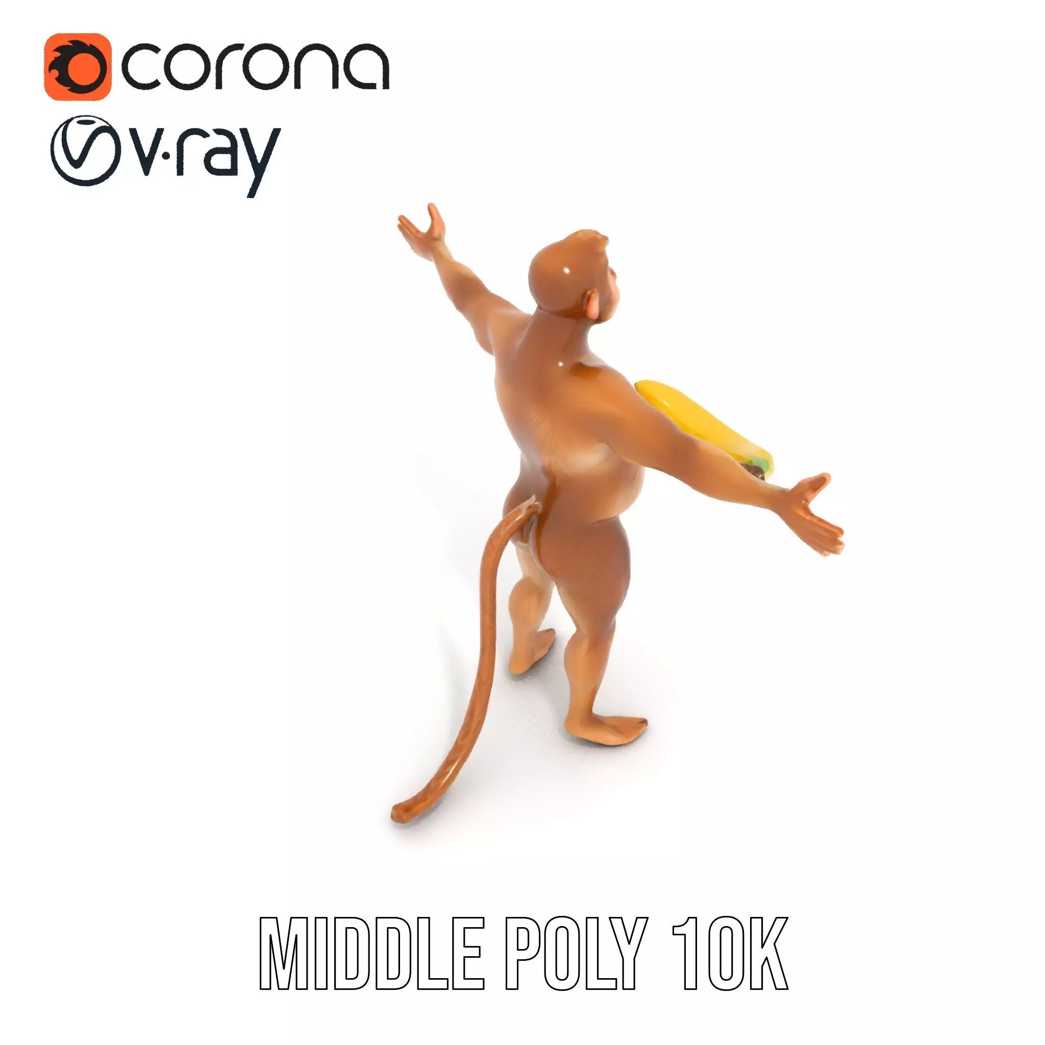 Cheerful Monkey Character model pack Low-poly 3D model_6