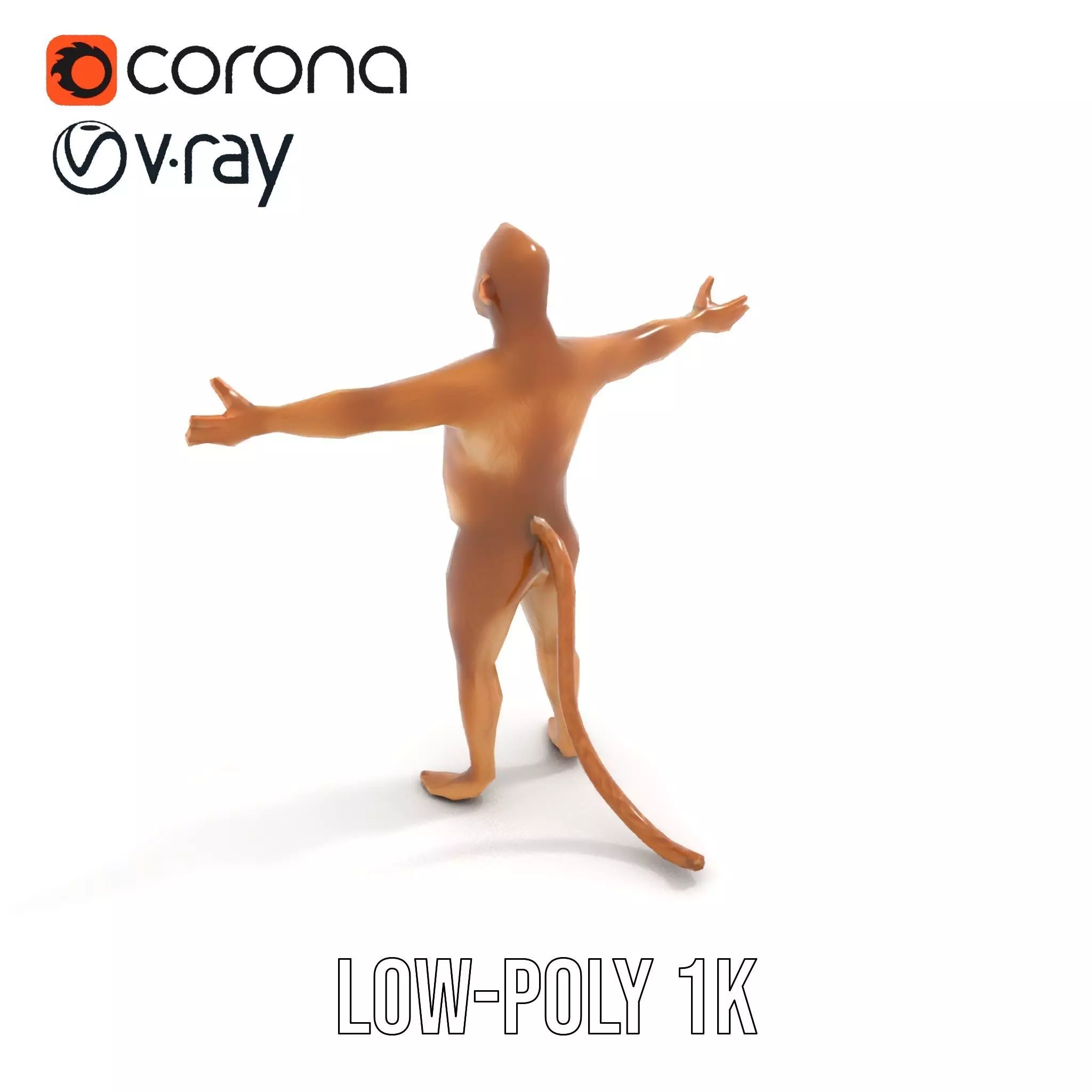 Cheerful Monkey Character model pack Low-poly 3D model_15