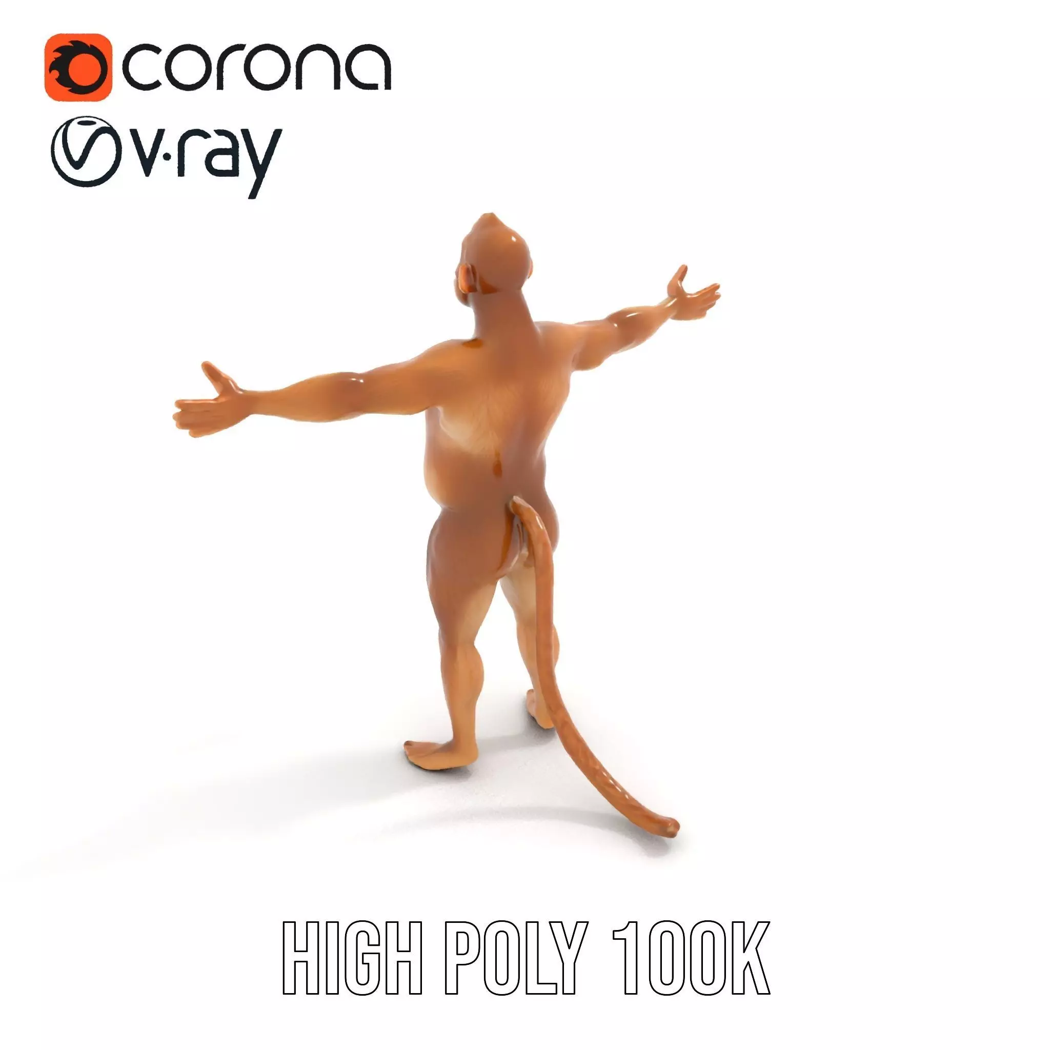 Cheerful Monkey Character model pack Low-poly 3D model_16