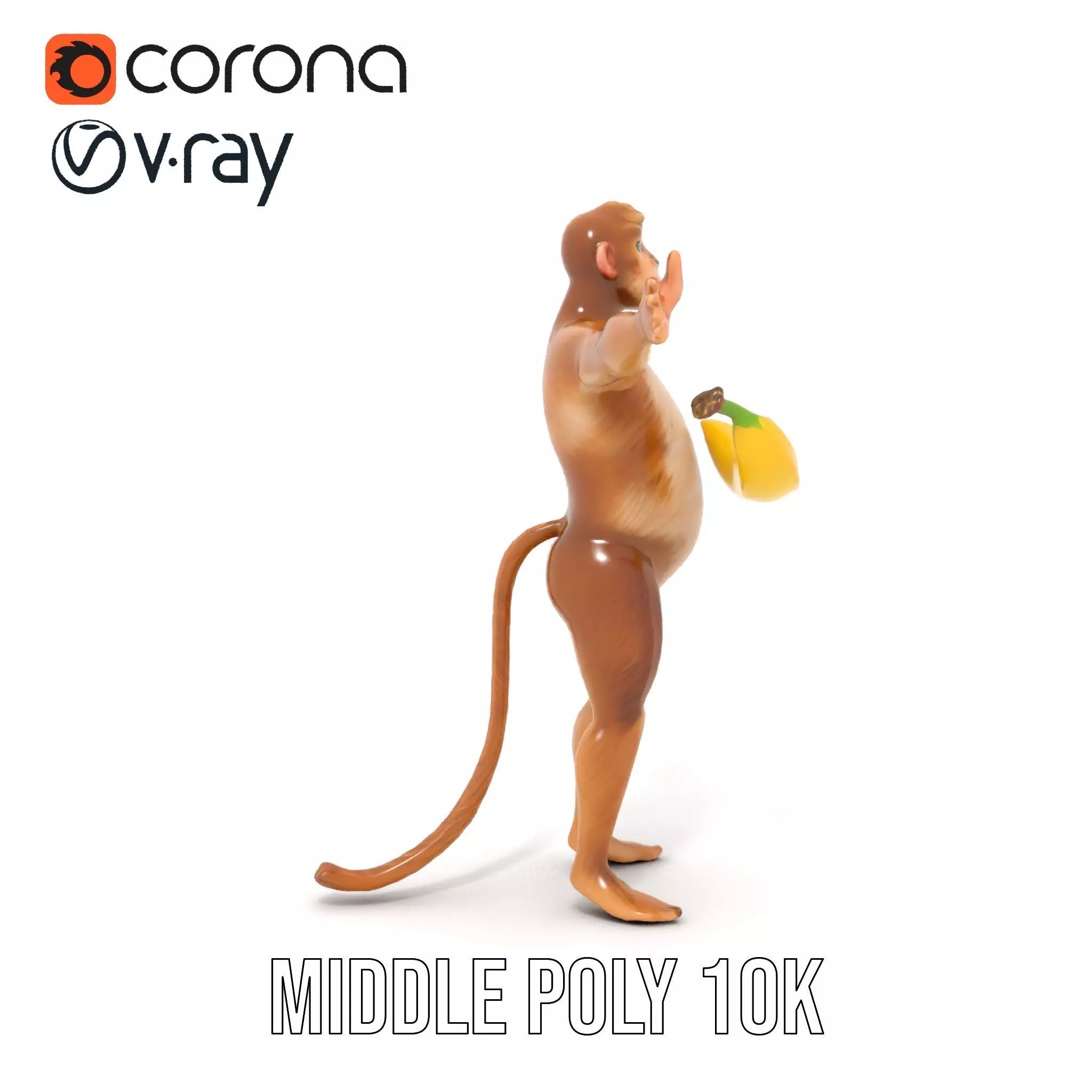 Cheerful Monkey Character model pack Low-poly 3D model_17